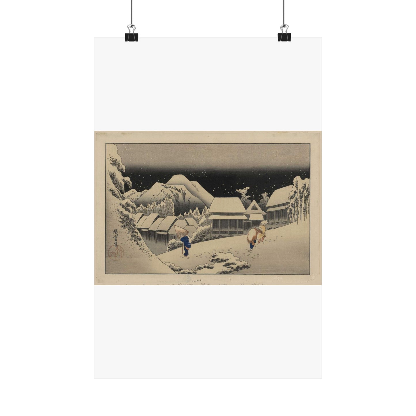 Utagawa Hiroshige - Kanbara, Ando Hiroshige - Ukiyo e print High Quality Matte Wall Art Poster for Home, Office, Classroom