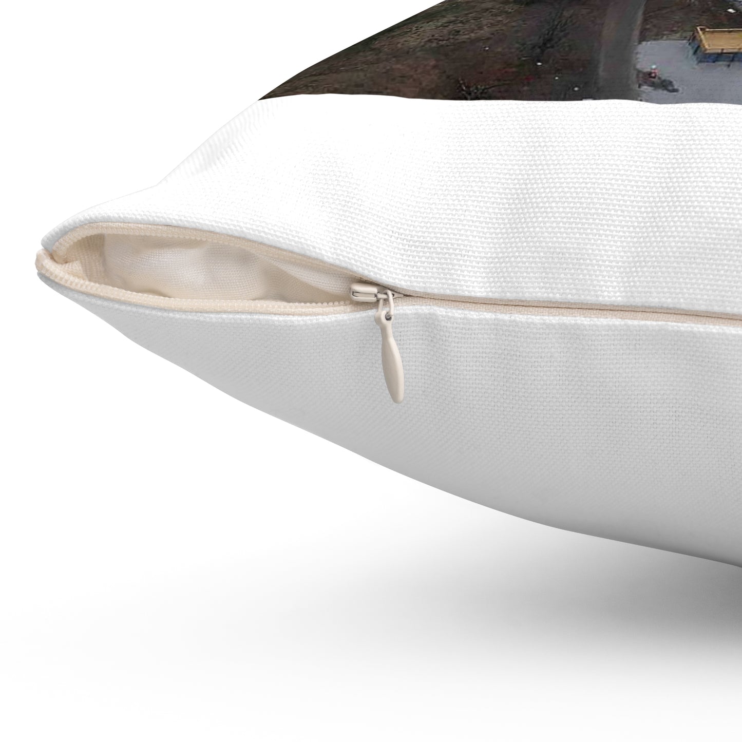 An aerial view of the Muscatatuck Urban Training Center Decorative Accent Square Pillow