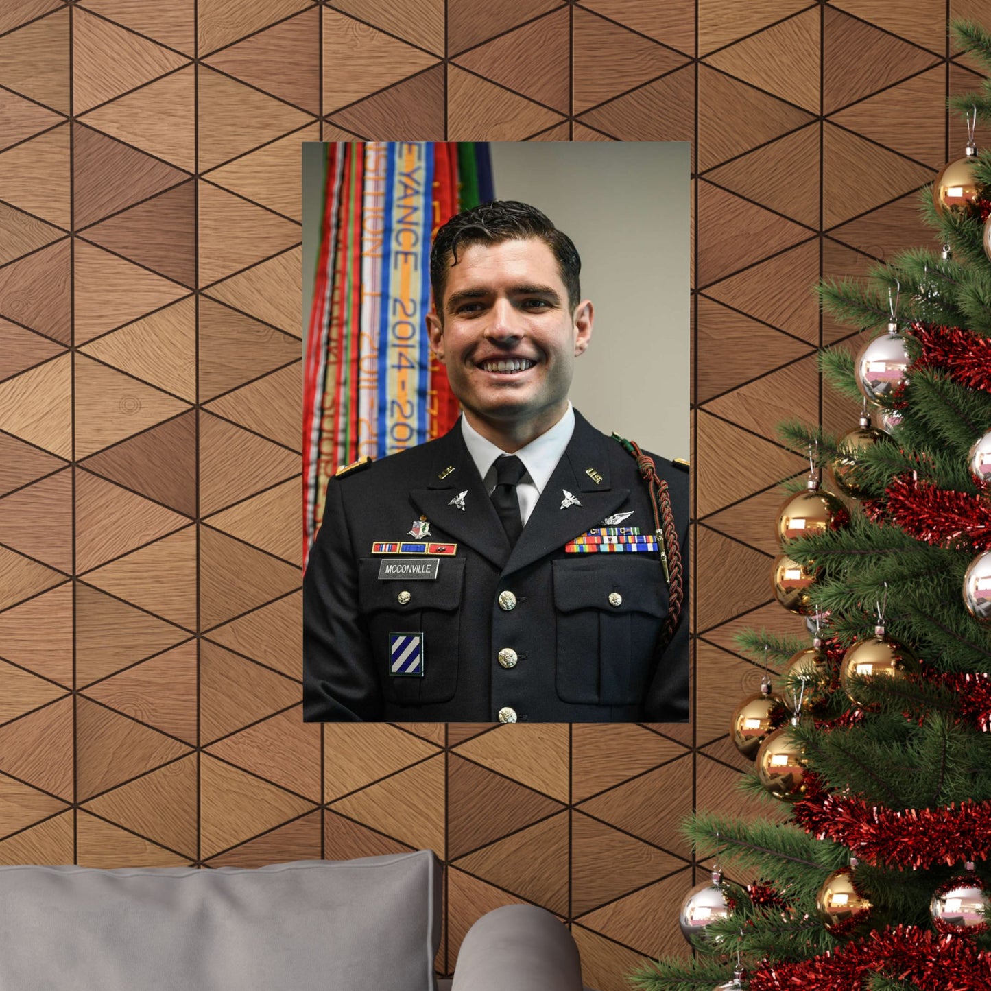 Cpt. Ryan McConville poses for a photo during his promotion High Quality Matte Wall Art Poster for Home, Office, Classroom