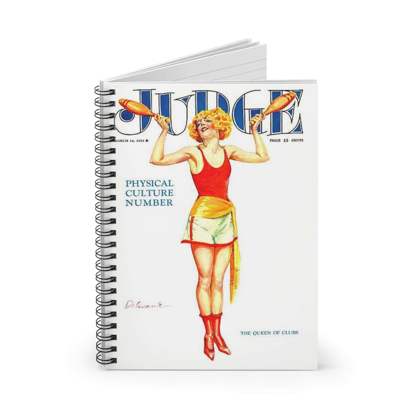 JudgeMagazine14Mar1925 - Art Deco public domain image Spiral Bound Ruled Notebook with Printed Cover