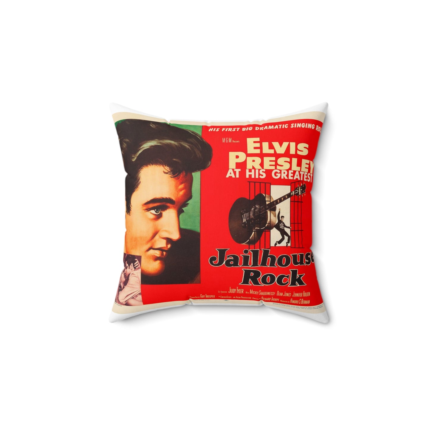 Jailhouse Rock (1957 poster - half-sheet) Decorative Accent Square Pillow