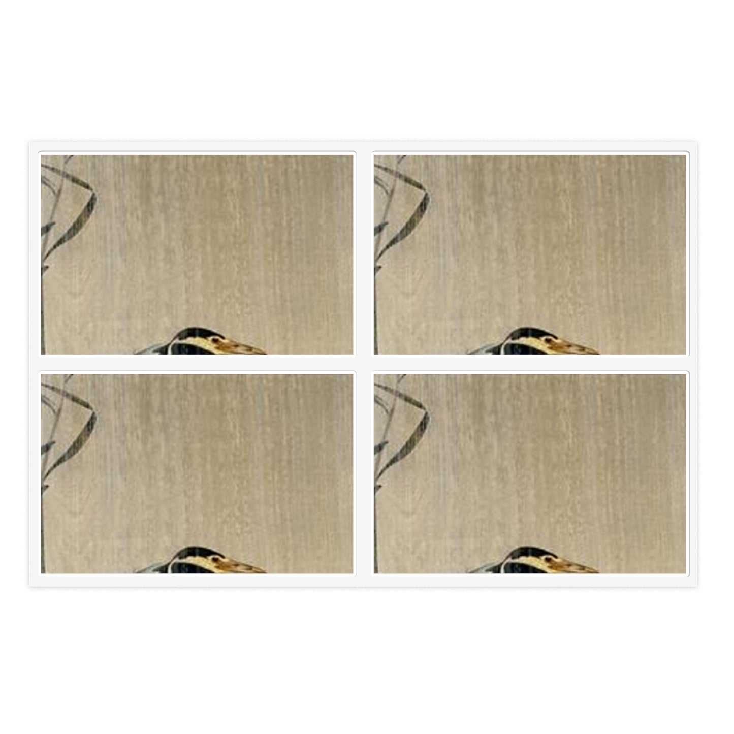 Koson - heron-in-downpour, Ohara Koson Laminated UV Protective Vinyl Stickers