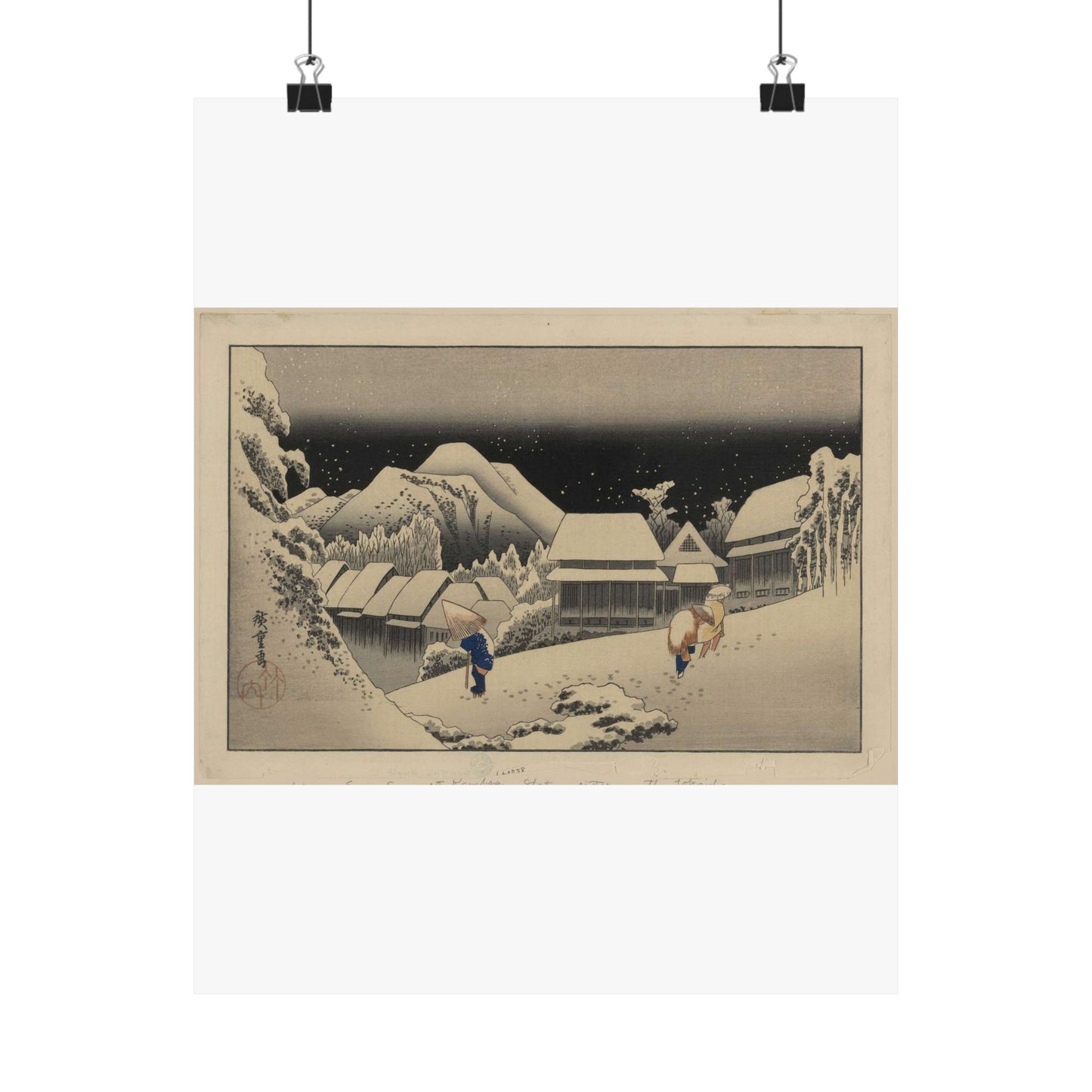 Utagawa Hiroshige - Kanbara, Ando Hiroshige - Ukiyo e print High Quality Matte Wall Art Poster for Home, Office, Classroom