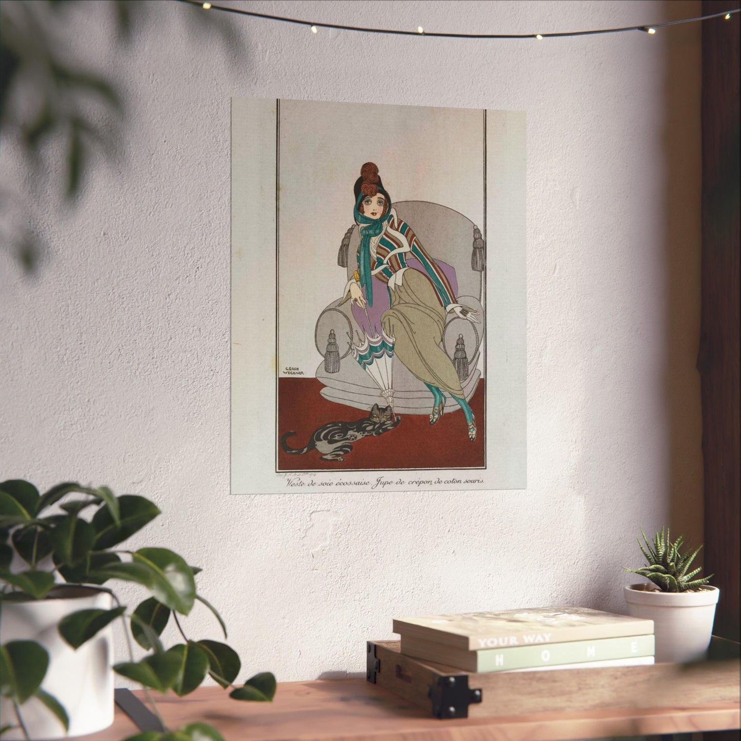 Jacket and skirt (Veste de soie écossaise. Jupe de crépon de coton souris) (CBL WEp 0946) High Quality Matte Wall Art Poster for Home, Office, Classroom