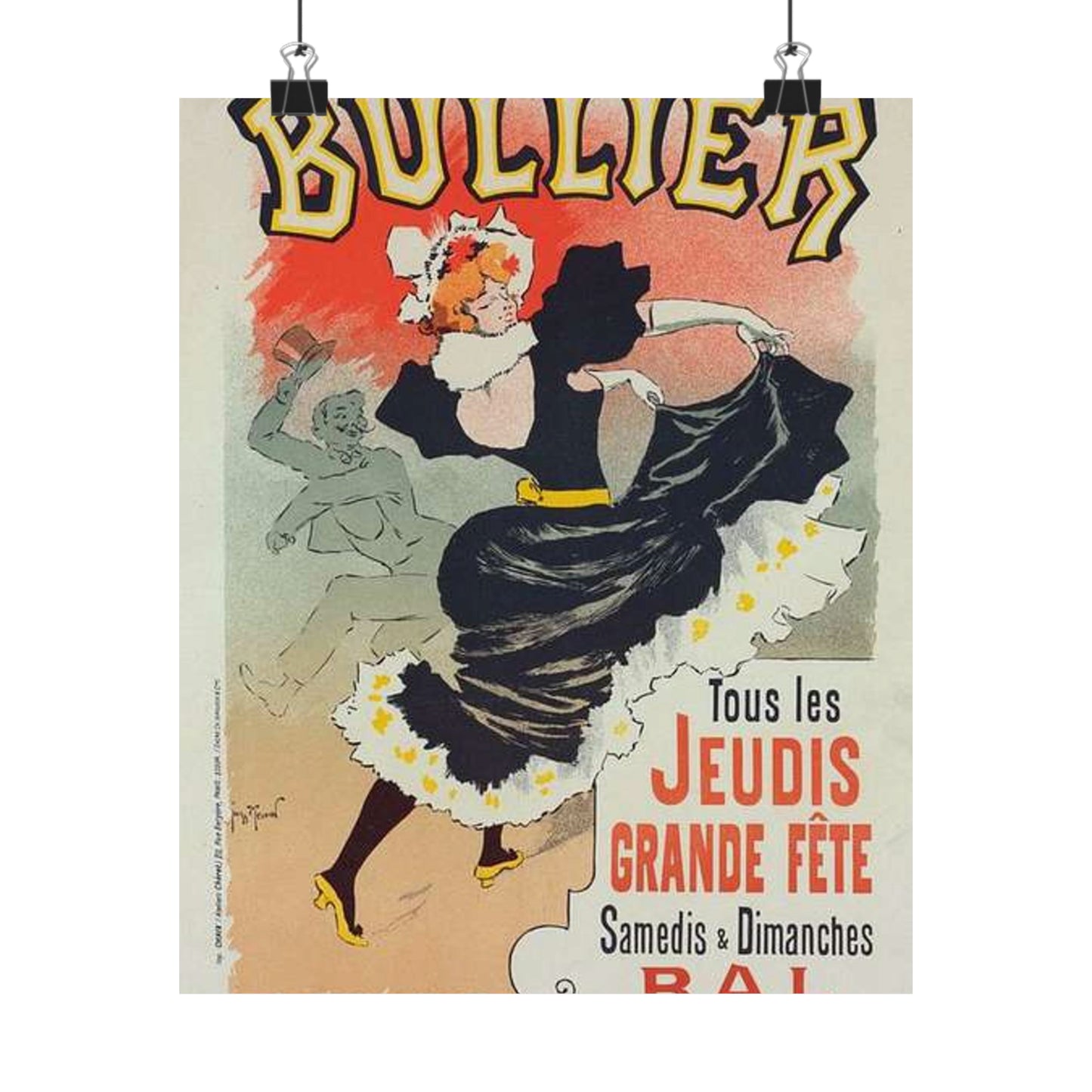 Affiche pour le "Bal Bullier".. Public domain reproduction. High Quality Matte Wall Art Poster for Home, Office, Classroom