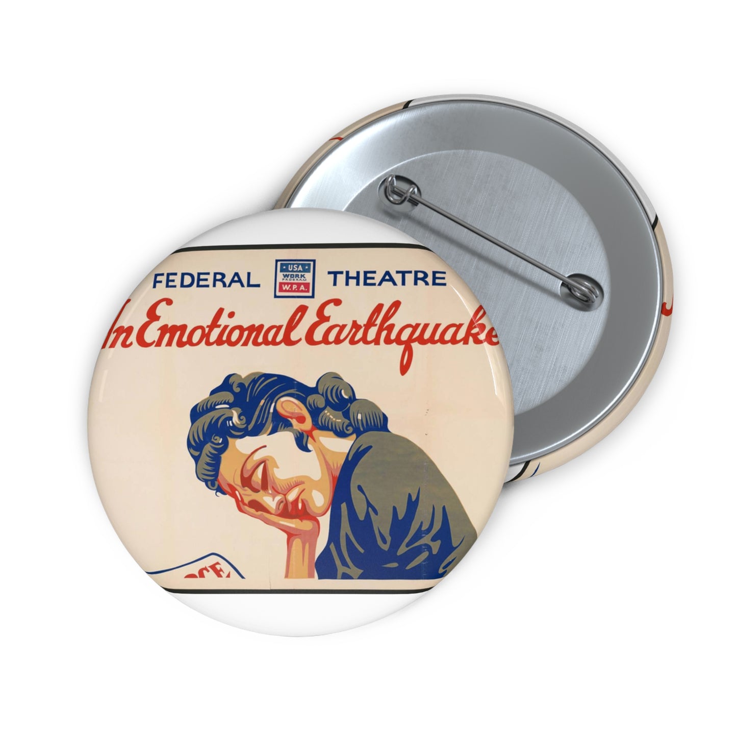 A Bill of Divorcement - Public domain poster, Music division, Library of Congress Pin Buttons with Crisp Design