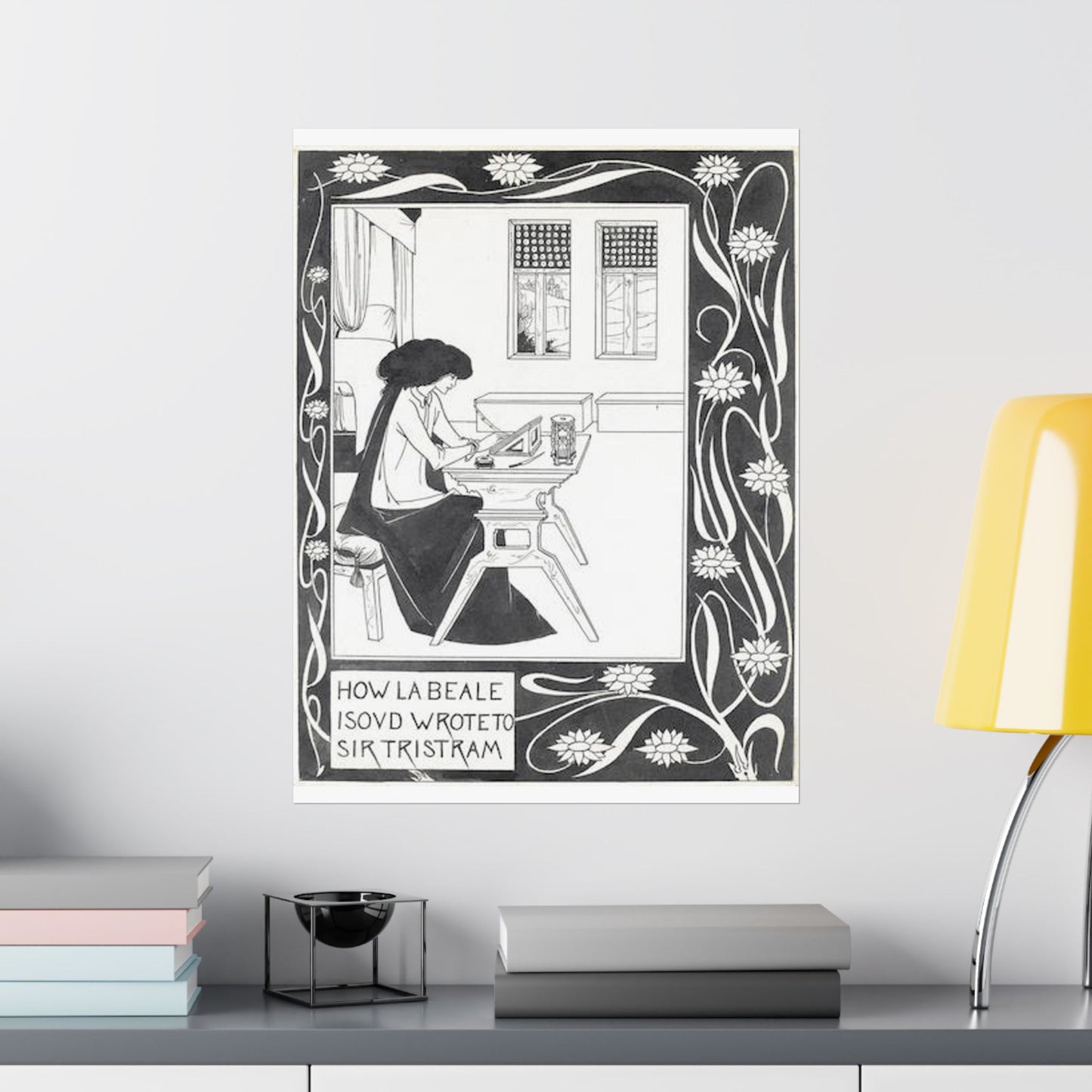 How la Beale Isoud wrote to Sir Tristram High Quality Matte Wall Art Poster for Home, Office, Classroom