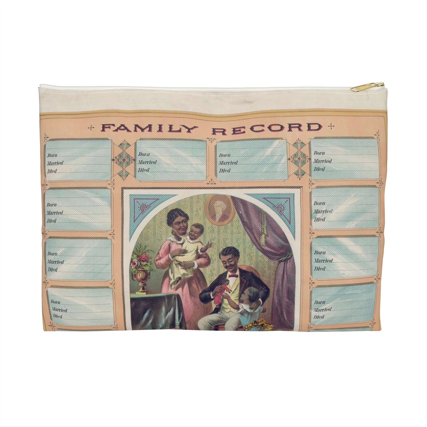 Family record. Before the war and since the war / Krebs Lithographing Company, Cincinnati. Large Organizer Pouch with Black Zipper