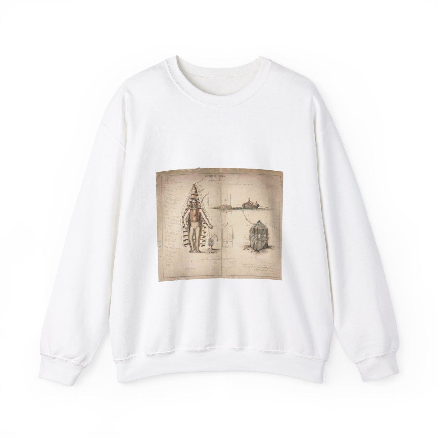 Patent drawing - Drawing of Diving Dress Public domain image White Heavy Blend Adult Crew Neck SweatShirt