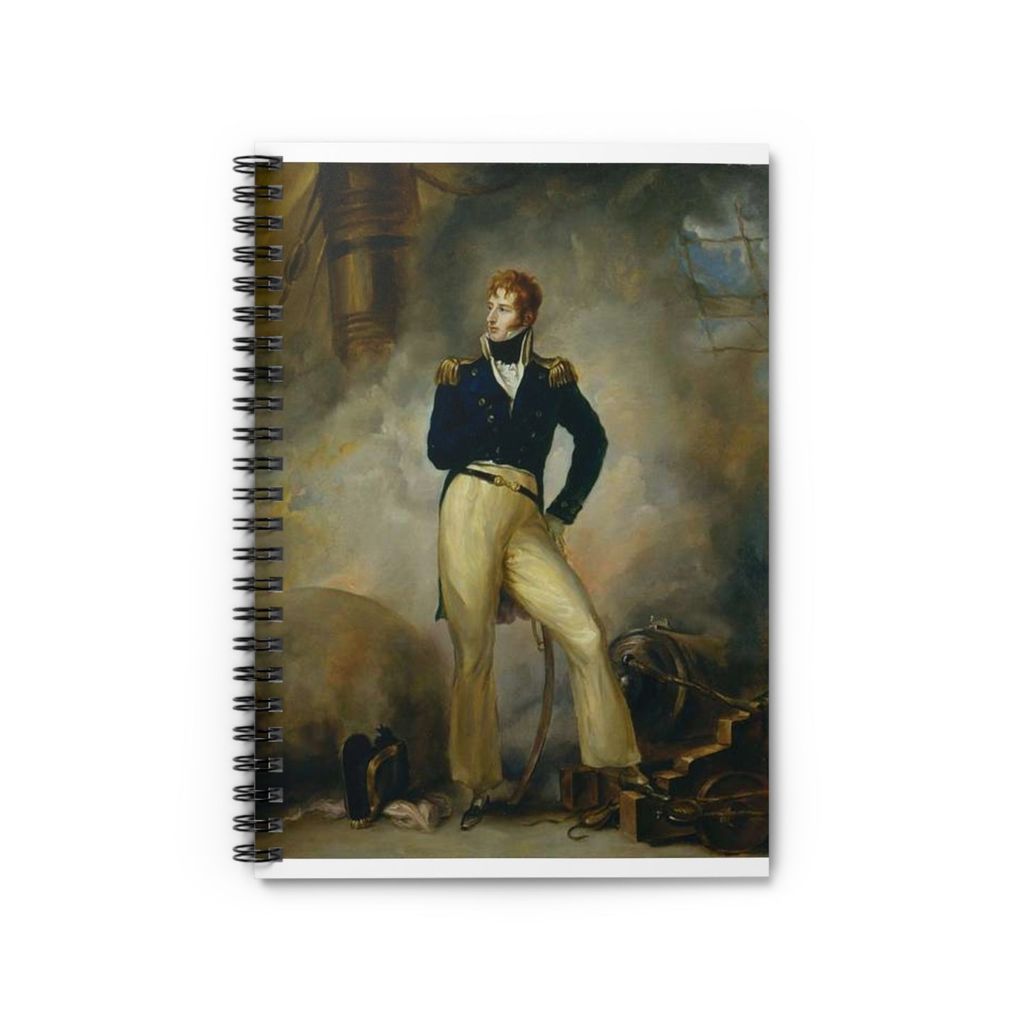Lord Cochrane 1807 - Public domain painting Spiral Bound Ruled Notebook with Printed Cover