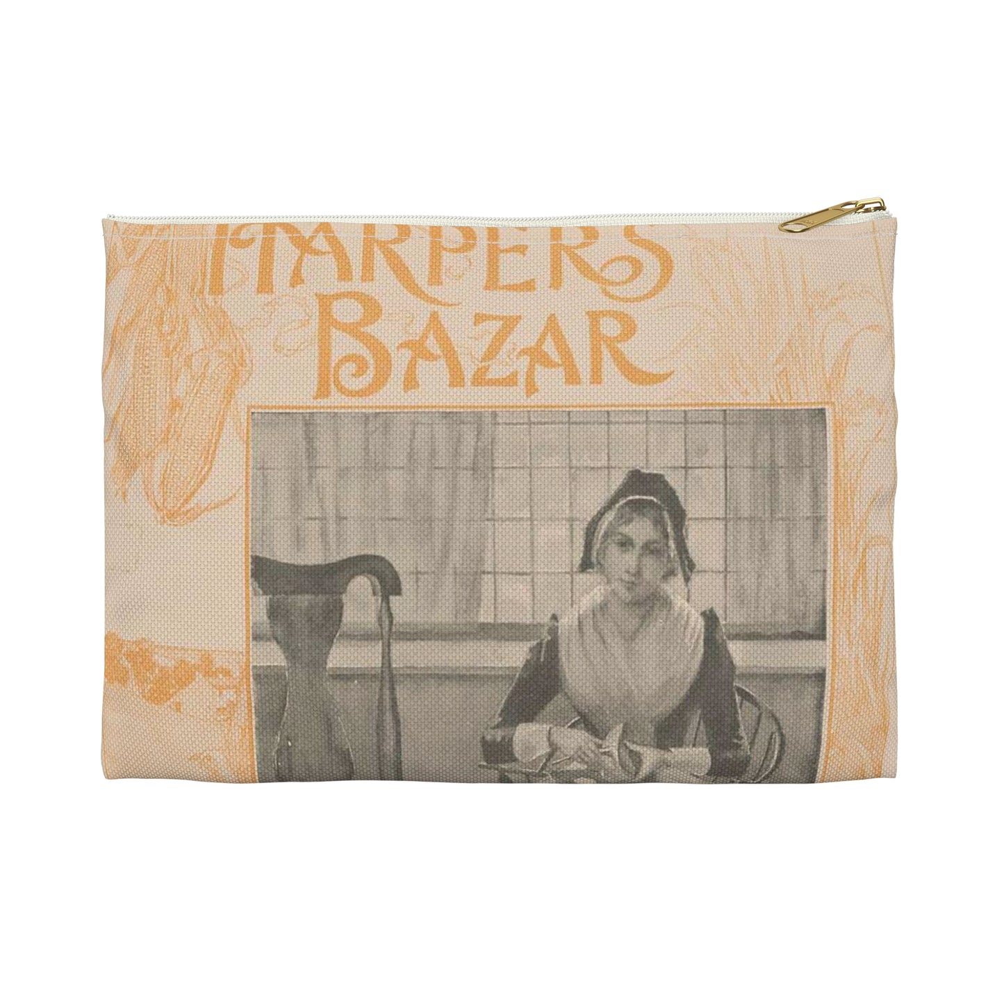 Louis Rhead - Harper's Bazar Thanksgiving 1892 LCCN2015646538 Large Organizer Pouch with Black Zipper