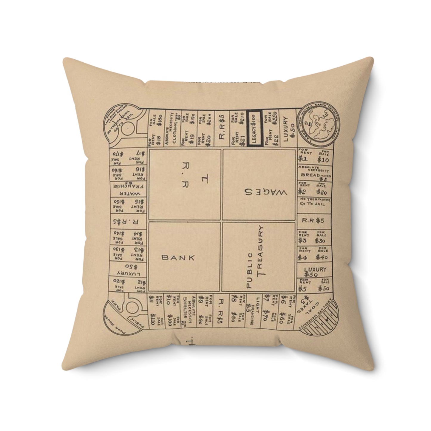 Patent Drawing of Engine - Drawing for a Game Board Public domain image Decorative Accent Square Pillow