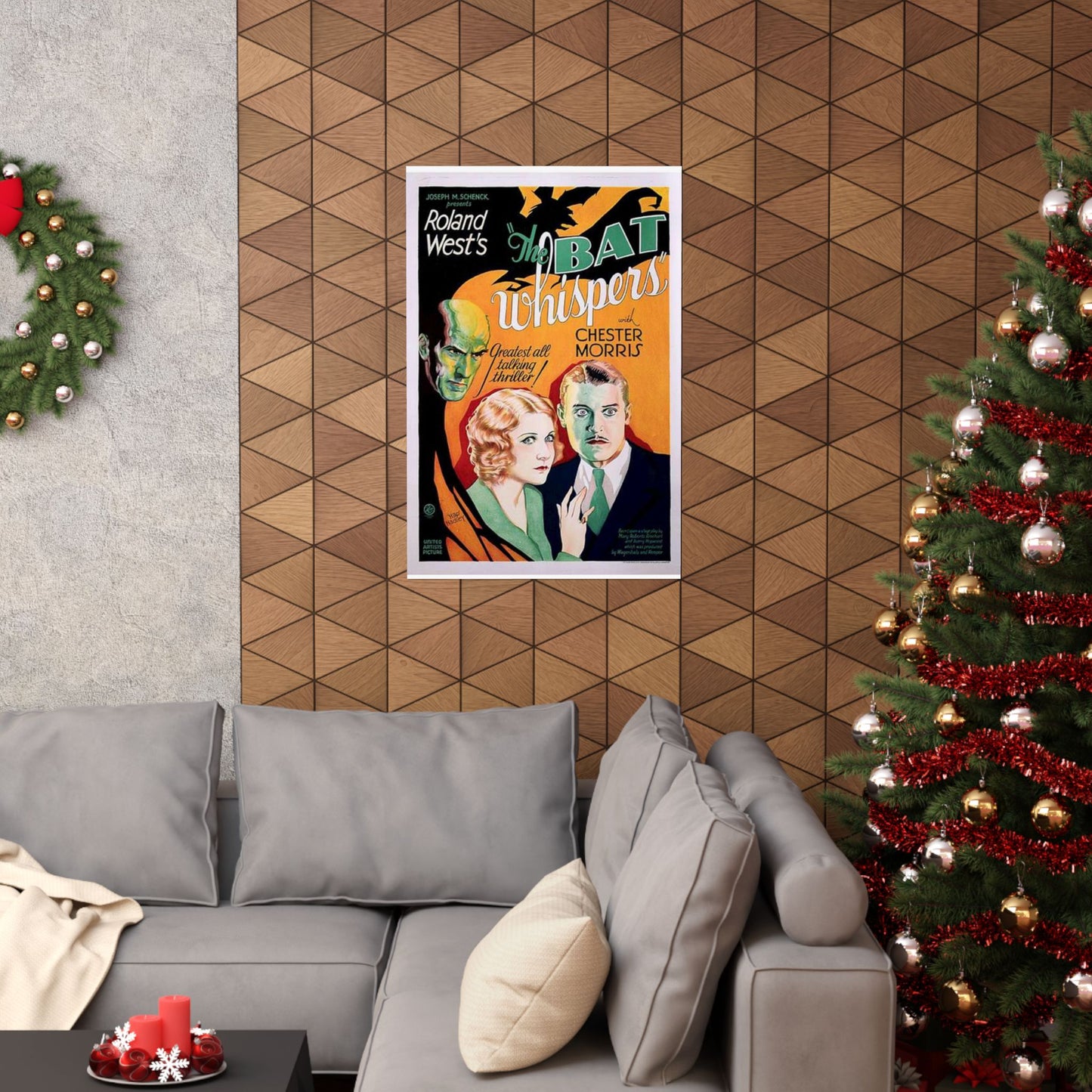 Batwhispers movie poster - Art Deco public domain image High Quality Matte Wall Art Poster for Home, Office, Classroom