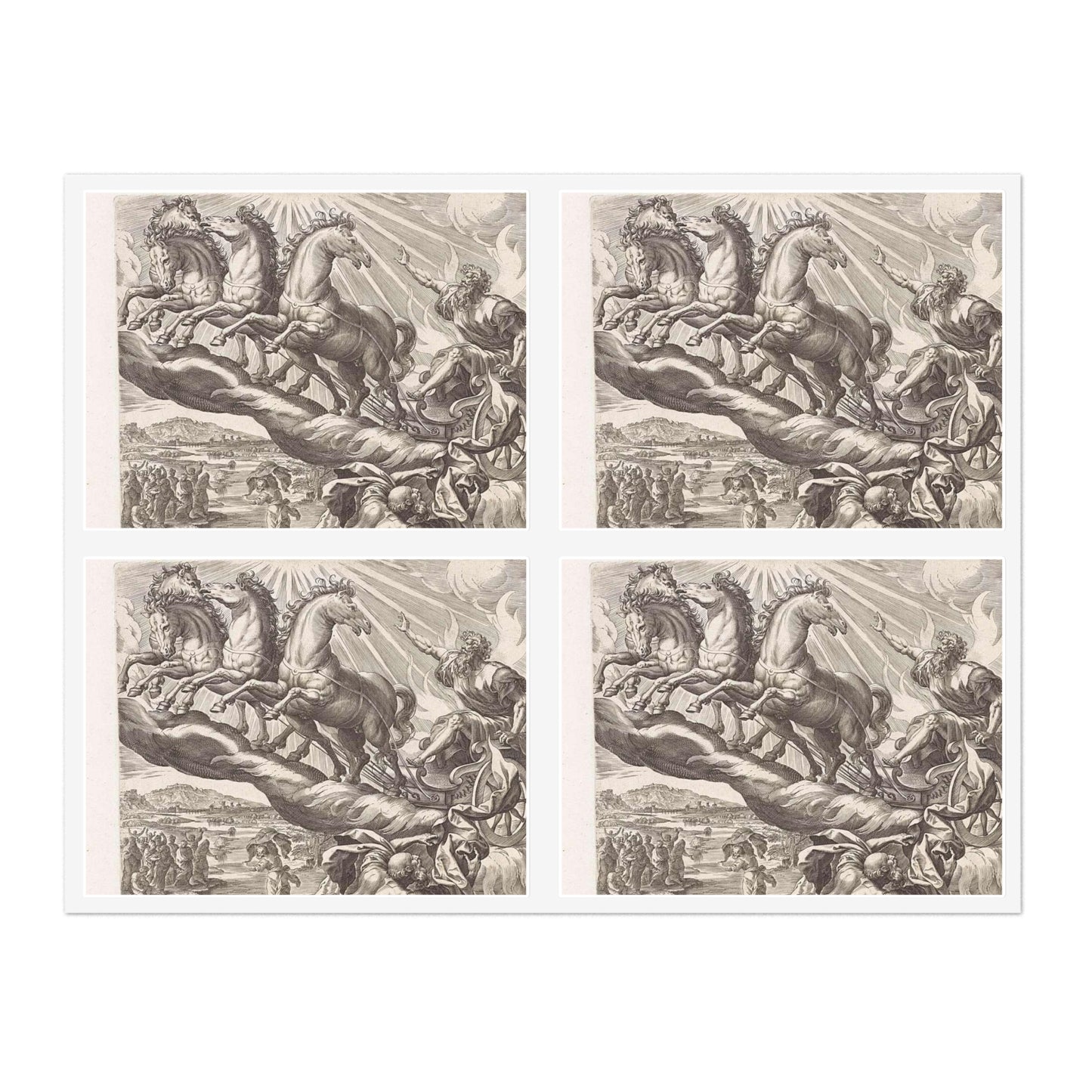Johannes Wierix - Hemelvaart van Elia Laminated UV Protective Vinyl Stickers