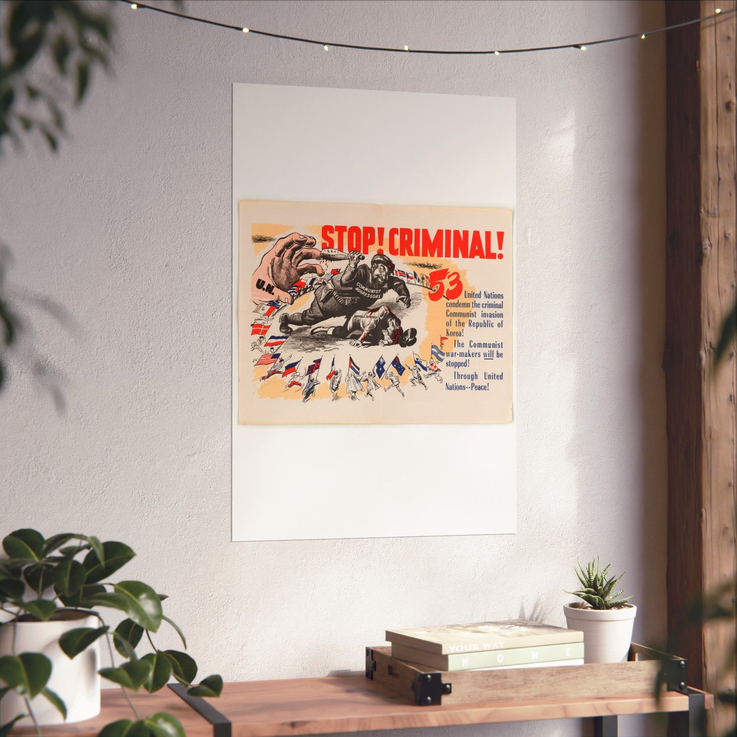 Stop Criminal!, Cold War American Propaganda poster High Quality Matte Wall Art Poster for Home, Office, Classroom