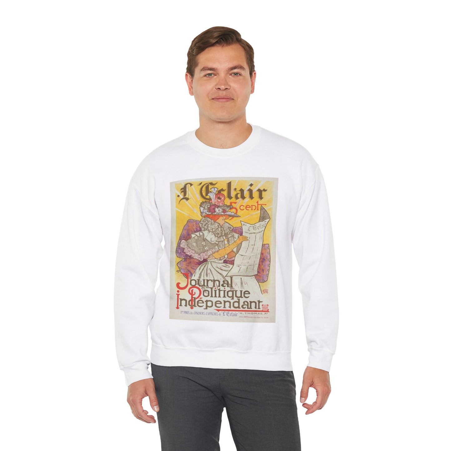 Affiche pour le journal "l'Éclair". White Heavy Blend Adult Crew Neck SweatShirt