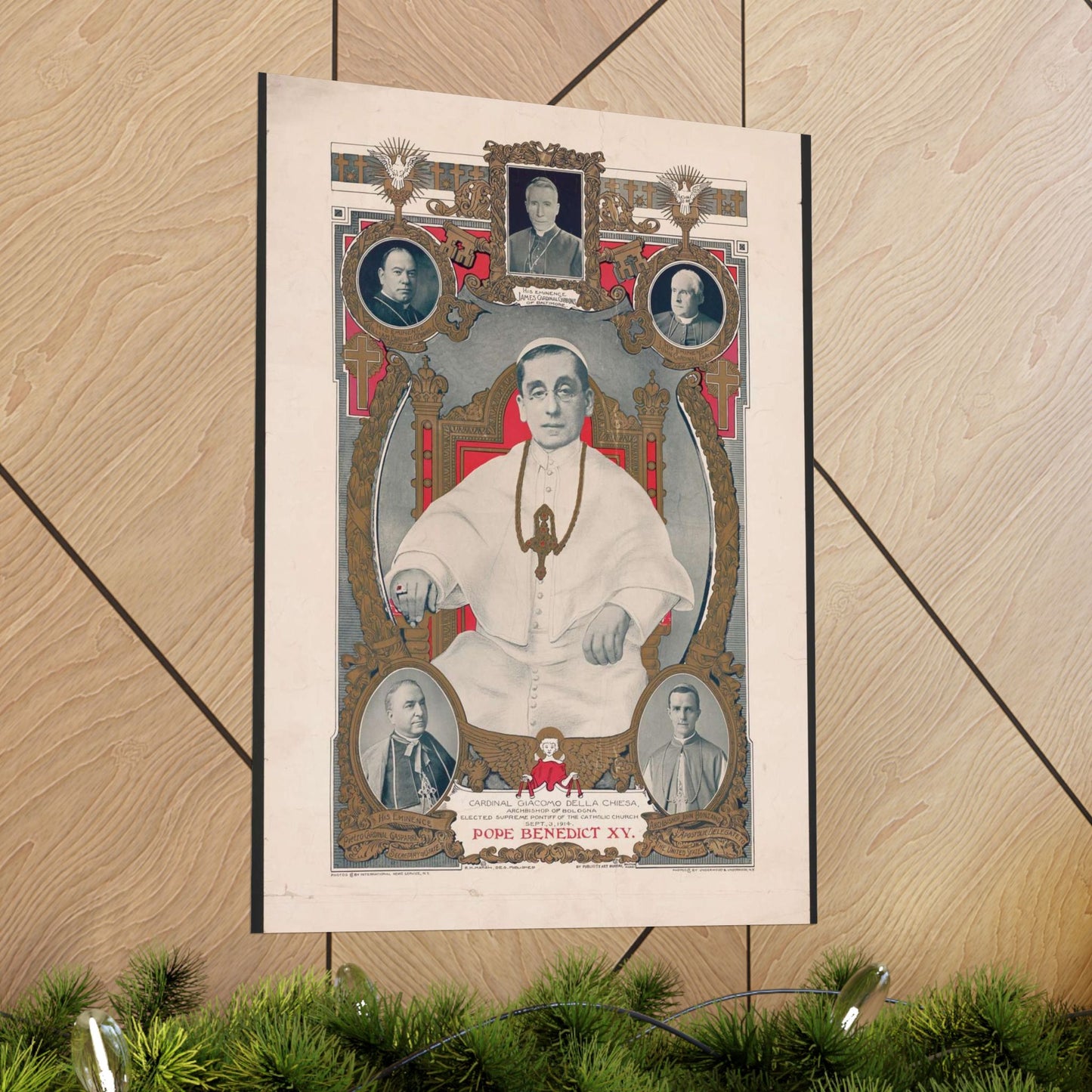 Pope Benedict XV: Cardinal Giacomo Della Chiese, Archbishop of Bologna, Elected Supreme Pontiff of the Catholic Church, September 3, 1914 High Quality Matte Wall Art Poster for Home, Office, Classroom