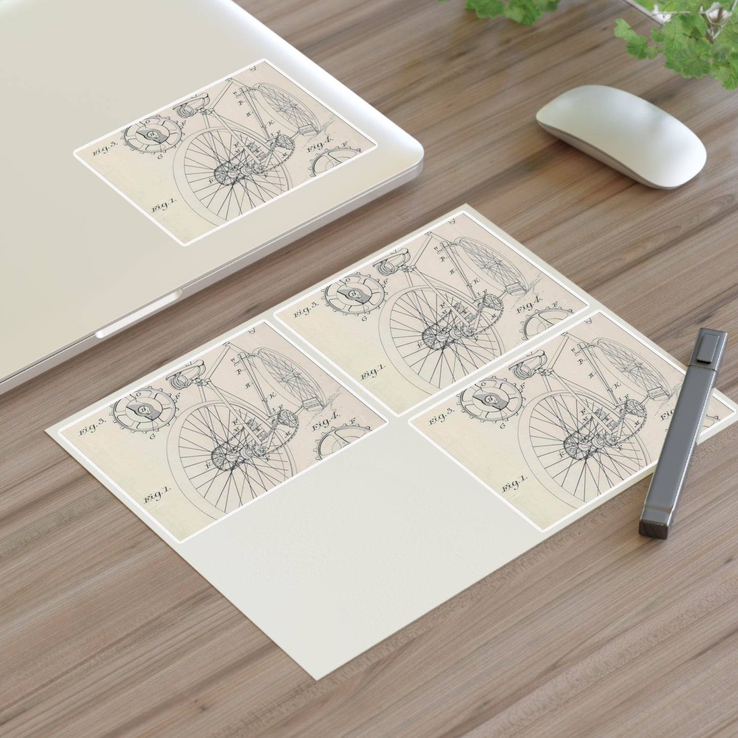 Patent drawing - for J. J. Hentz' Bicycle Public domain image Laminated UV Protective Vinyl Stickers