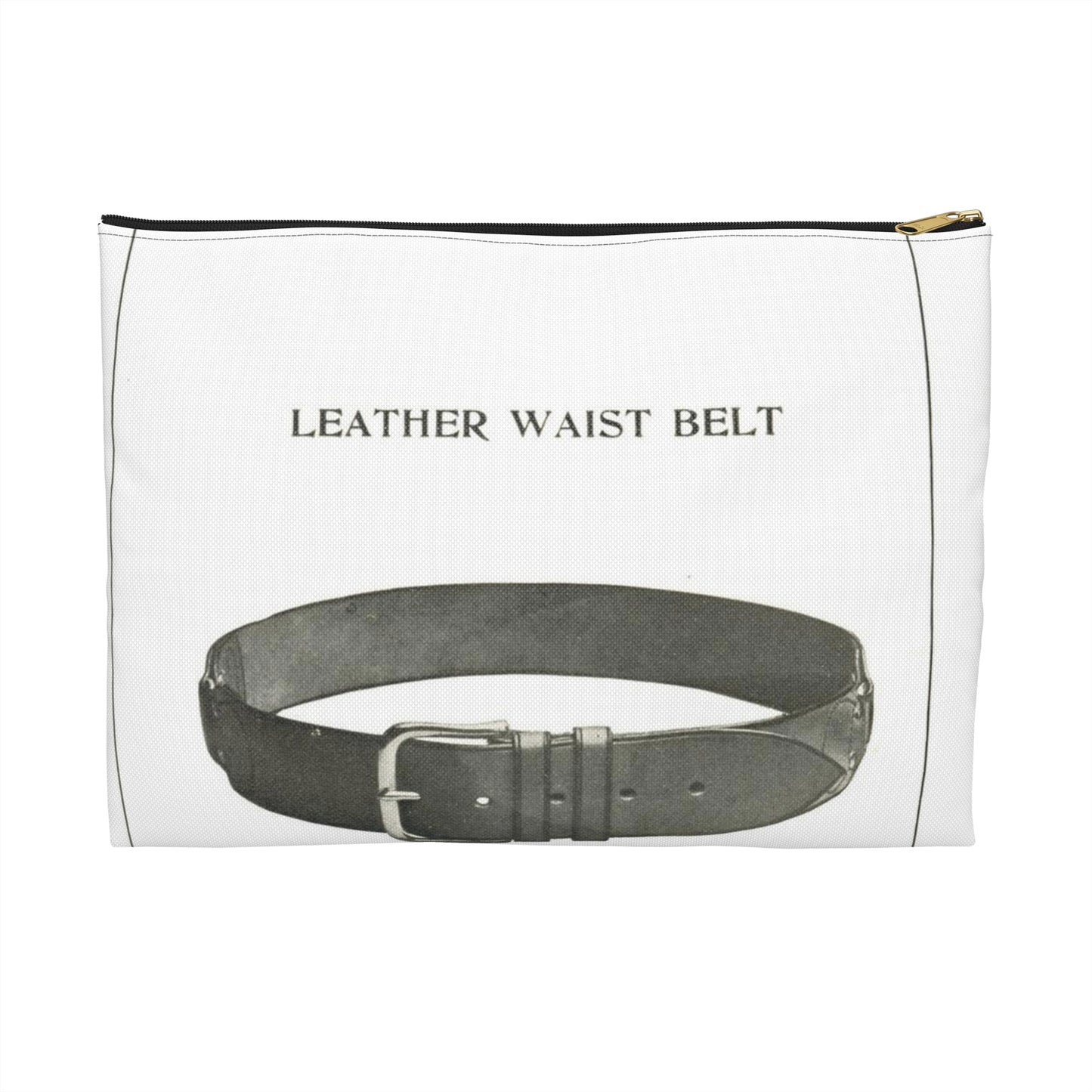 Patent drawing - Leather Waist Belt - . Public domain image Large Organizer Pouch with Black Zipper