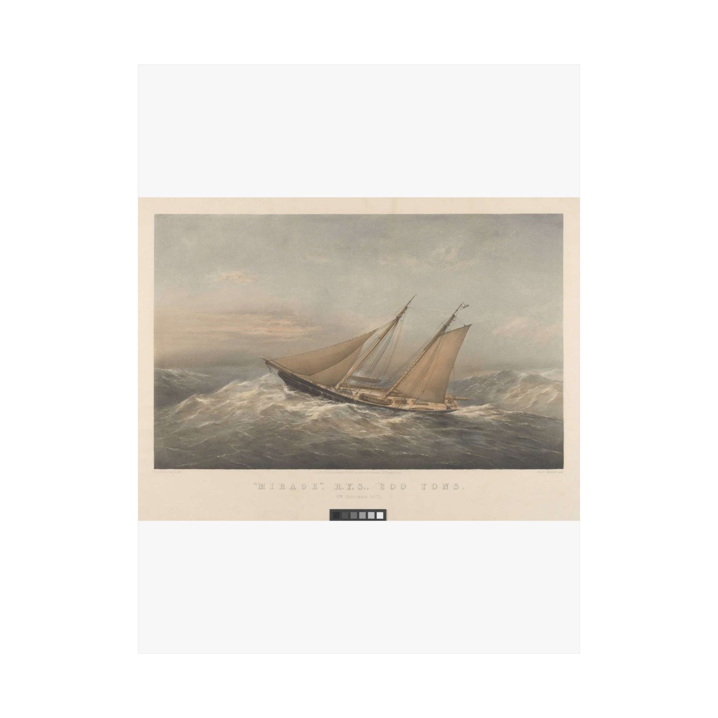 Mirage, R.Y.S., 200 Tons. 5th October 1872 RMG PY8772 High Quality Matte Wall Art Poster for Home, Office, Classroom