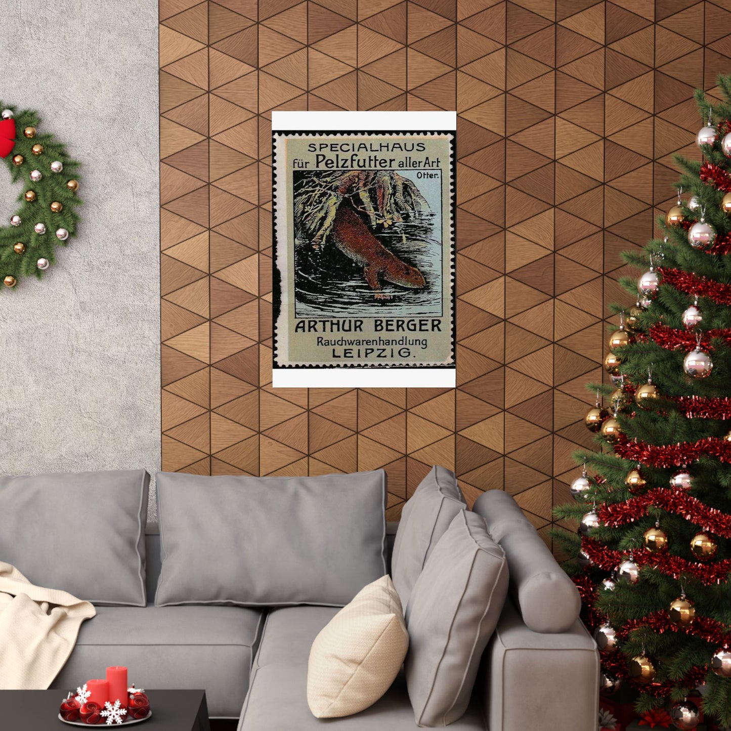 Arthur Berger, fur trader in Leipzig, c. 1910, brand advertisings (07) High Quality Matte Wall Art Poster for Home, Office, Classroom