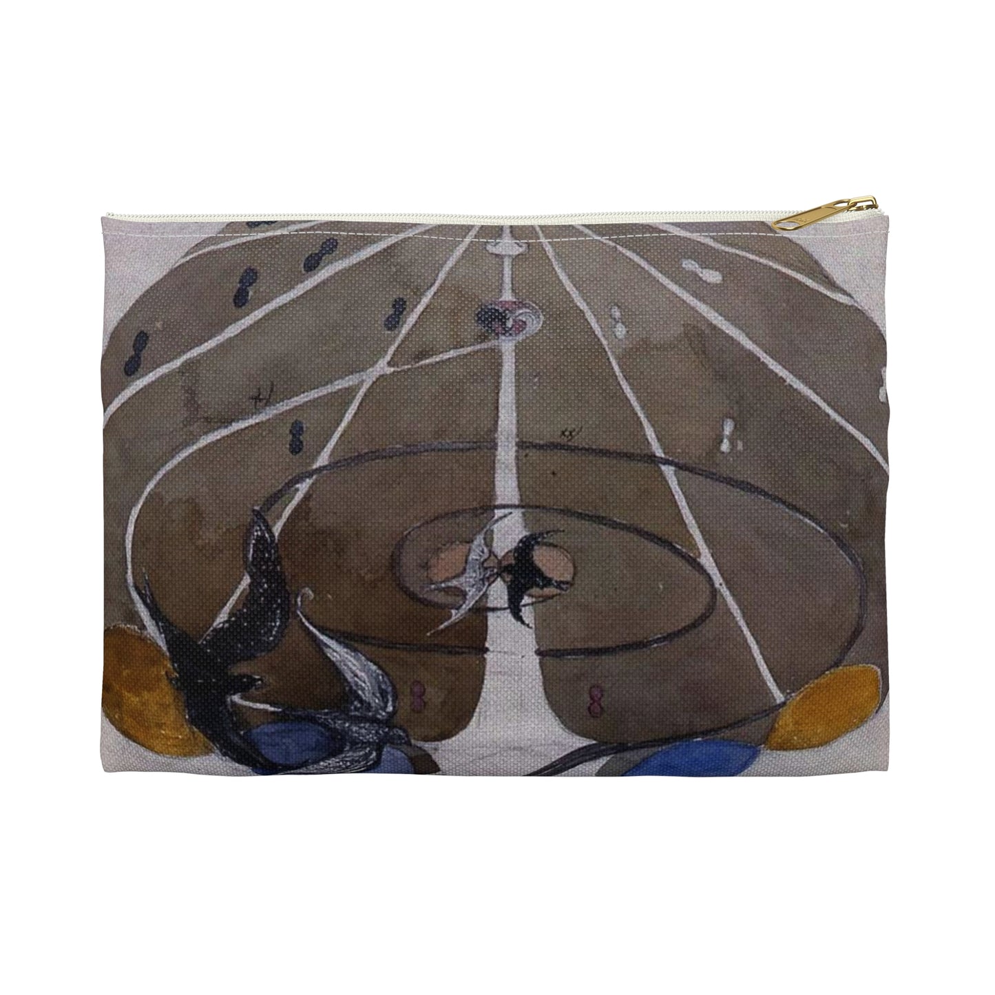 A drawing of a woman holding an umbrella Hilma af Klint - no date - Untitled 02 Large Organizer Pouch with Black Zipper