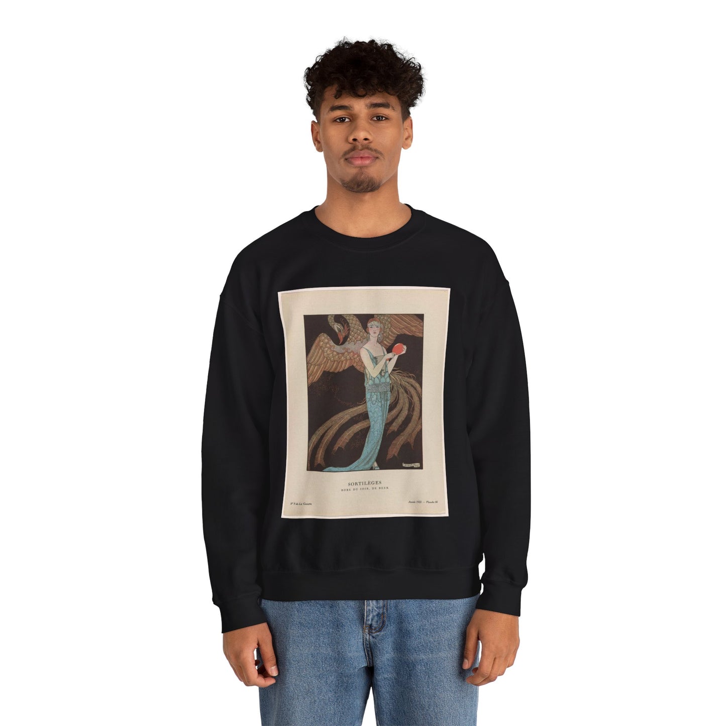 Gazette du Bon Ton, 1922 - No. 9 : Sortilèges / Robe du soir, de Beer Black Heavy Blend Adult Crew Neck SweatShirt