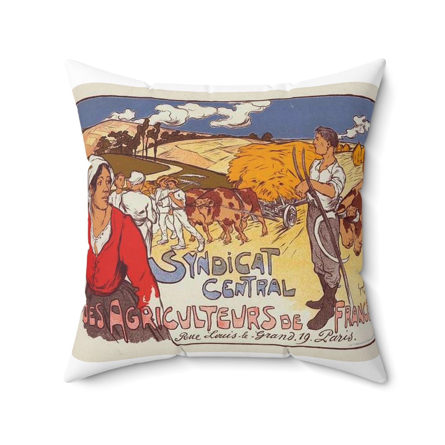Affiche pour le "Syndicat central des Agriculteurs de France". Decorative Accent Square Pillow