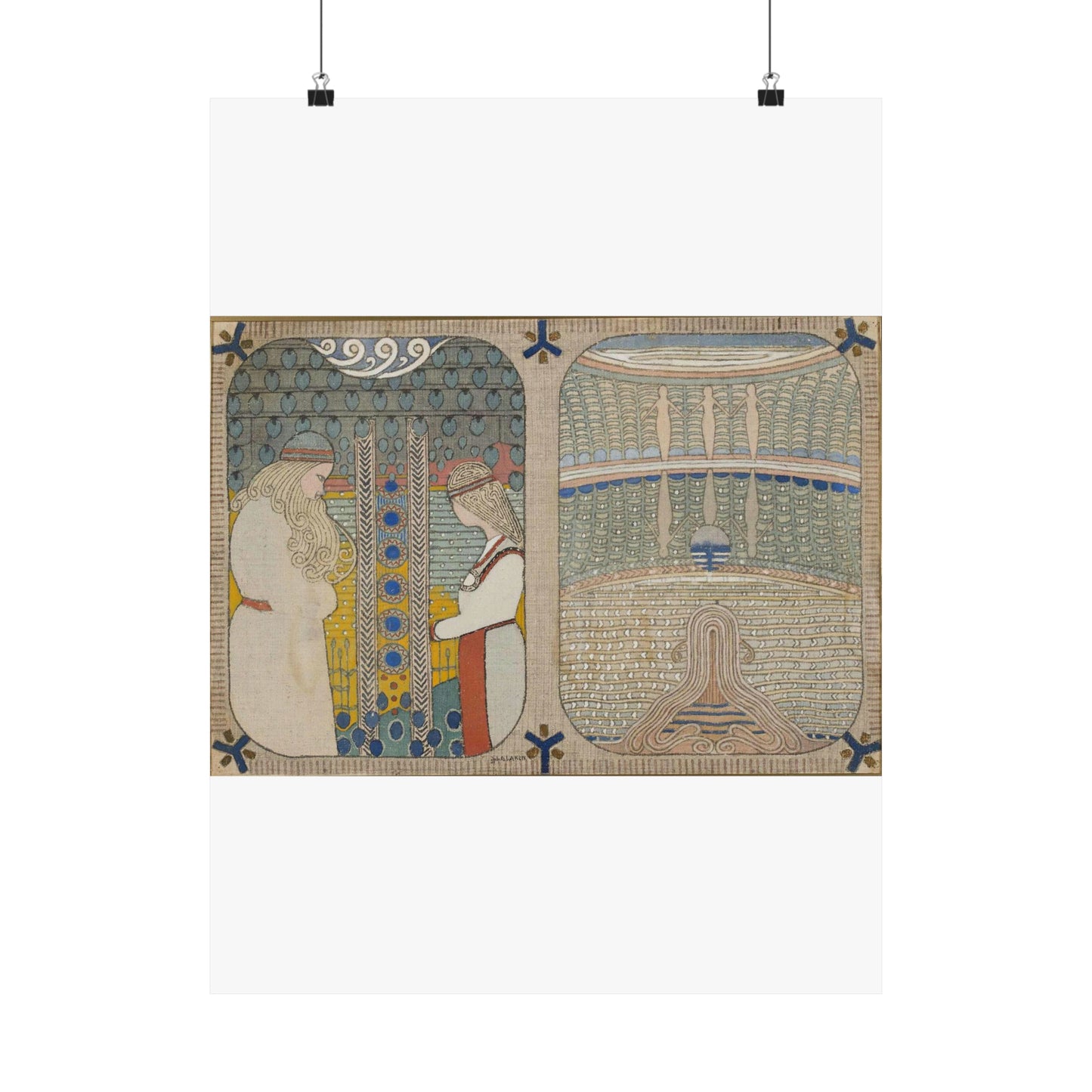 Joseph Alanen - Courting of Aino and Aino Drowns Herself High Quality Matte Wall Art Poster for Home, Office, Classroom