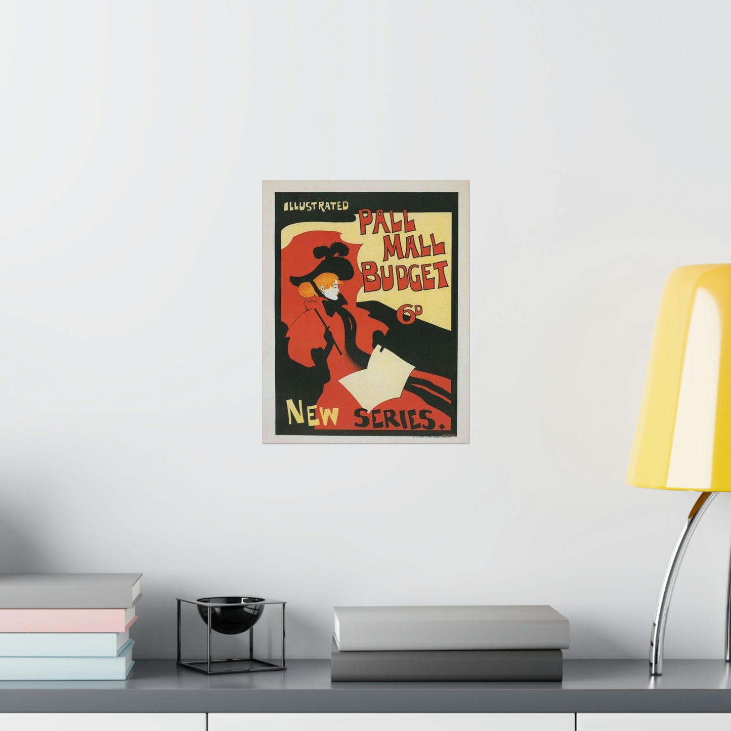 Affiche anglaise pour la revue hebdomadaire "Illustrated Pall Mall Budget". High Quality Matte Wall Art Poster for Home, Office, Classroom