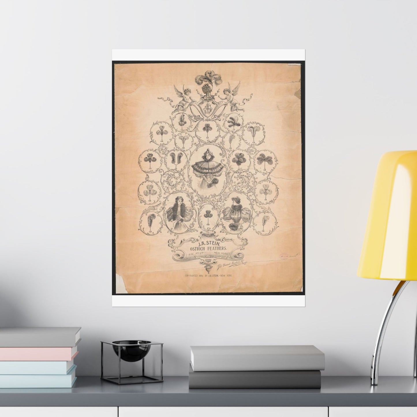 J.A. Stein, ostrich feathers - Public domain graphic arts, Library of Congress High Quality Matte Wall Art Poster for Home, Office, Classroom