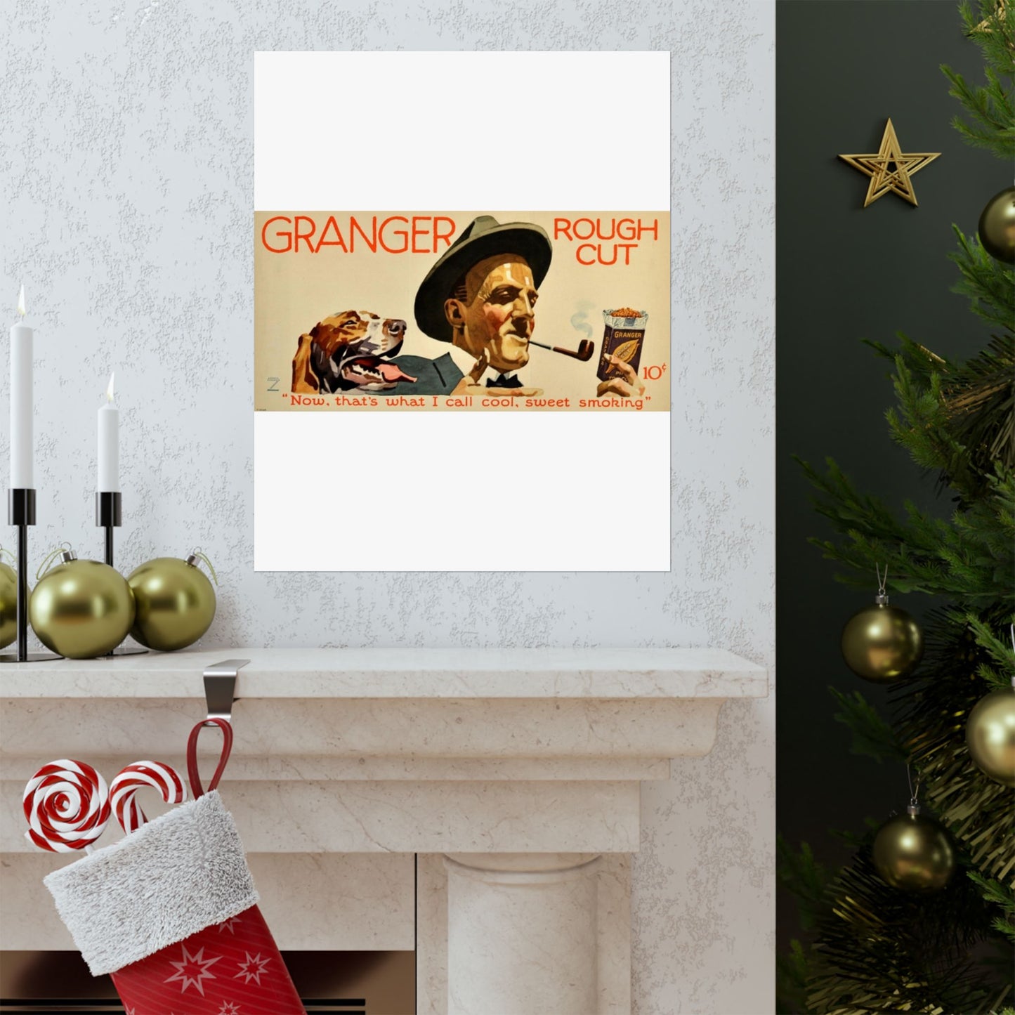 Granger Rough Cut. „Now, that's what I call cool, sweet smoking“, 1923, poster 1 High Quality Matte Wall Art Poster for Home, Office, Classroom