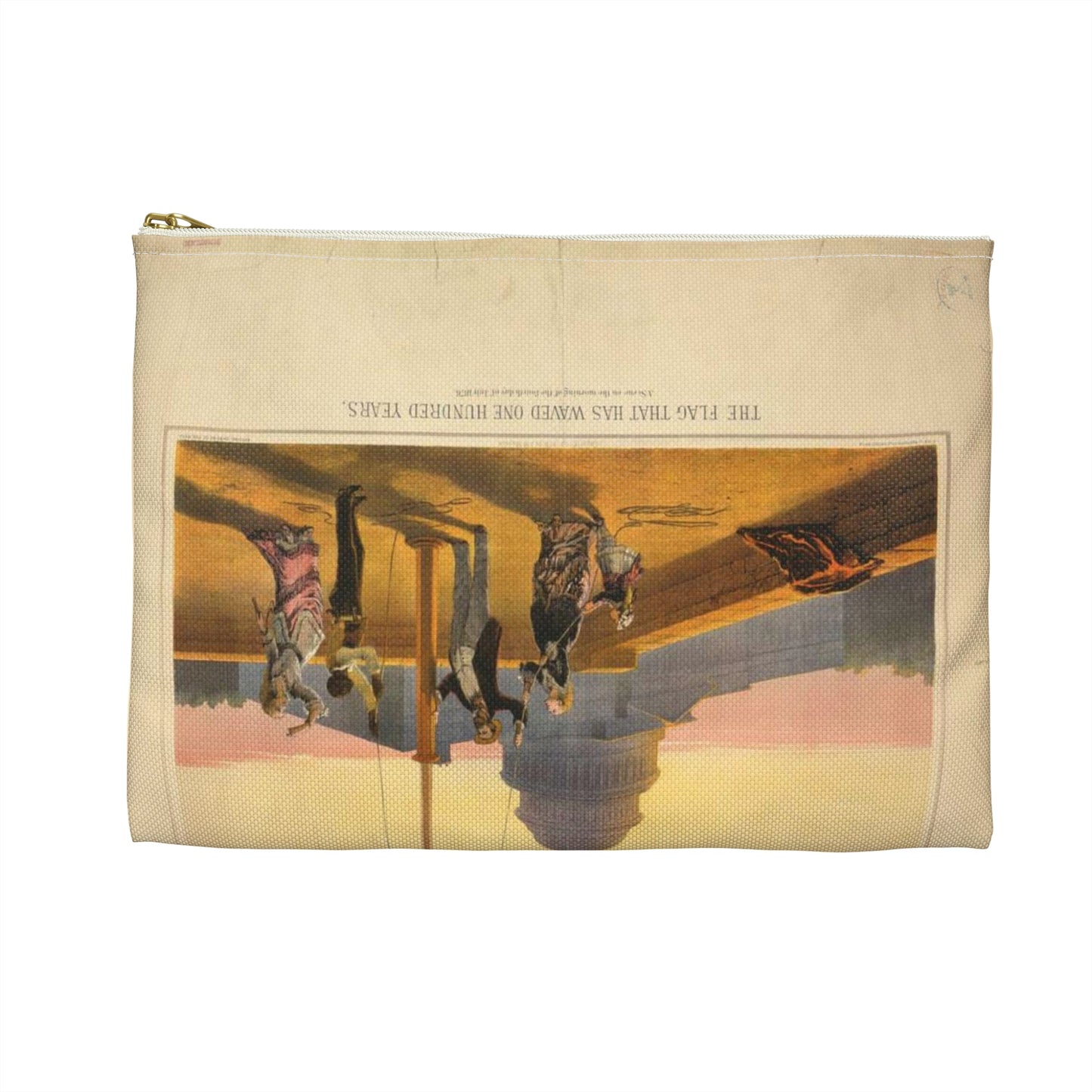 The flag that has waved one hundred years--A scene on the morning of the fourth day of July 1876 / Fabronius ; E.P. & L. Restein's oilchromo, Philadelphia. ; National Chromo Co. pub., Philadelphia. Large Organizer Pouch with Black Zipper