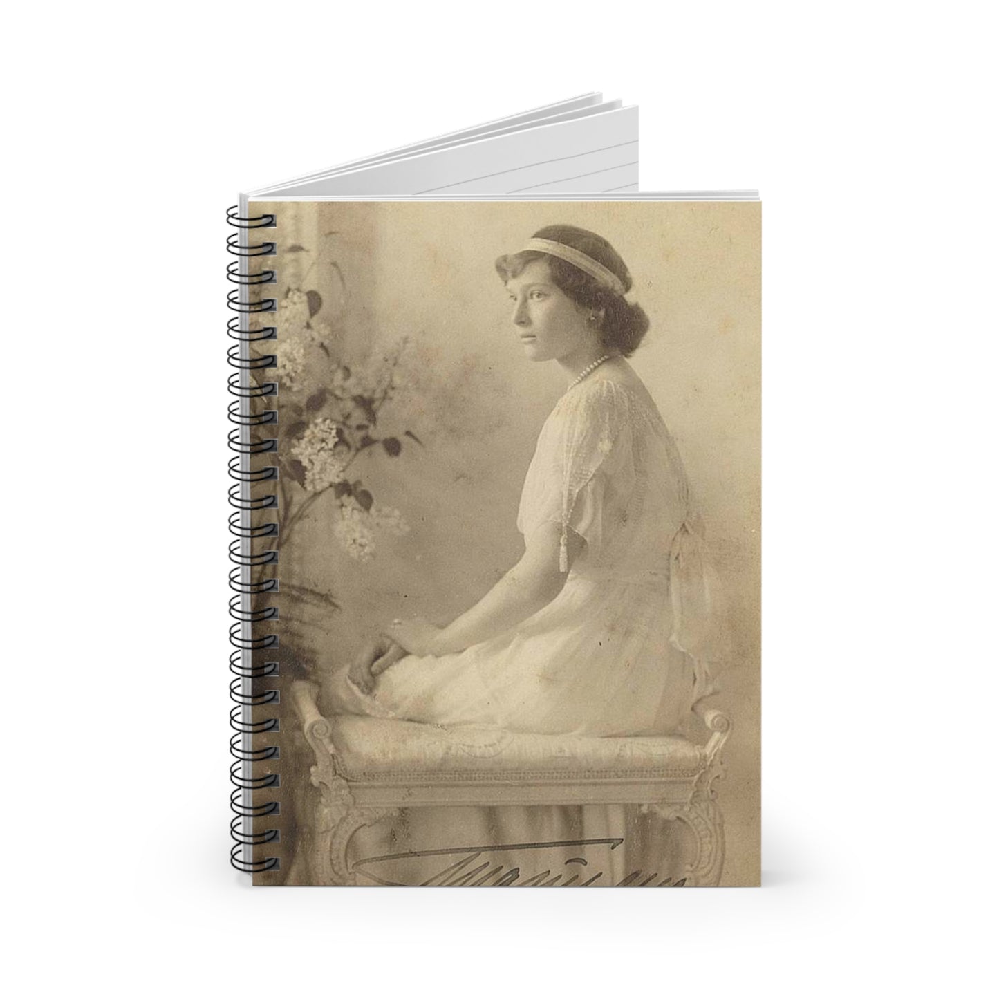 Tatyana Nikolaevna 1914 - Public domain portrait print Spiral Bound Ruled Notebook with Printed Cover