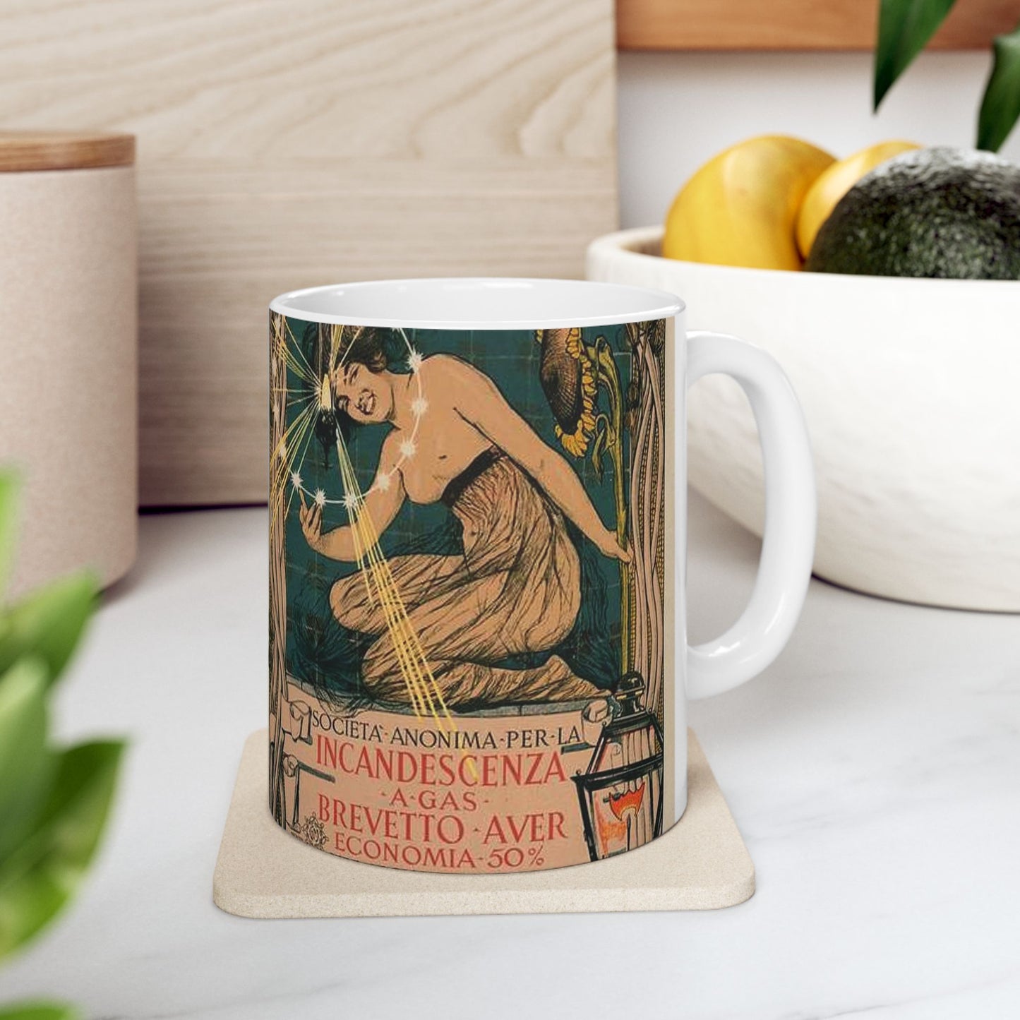 Affiche italienne pour l' "Incandescence par le Gaz, Système Auer" Beautiful Novelty Ceramic Coffee Mug 11oz