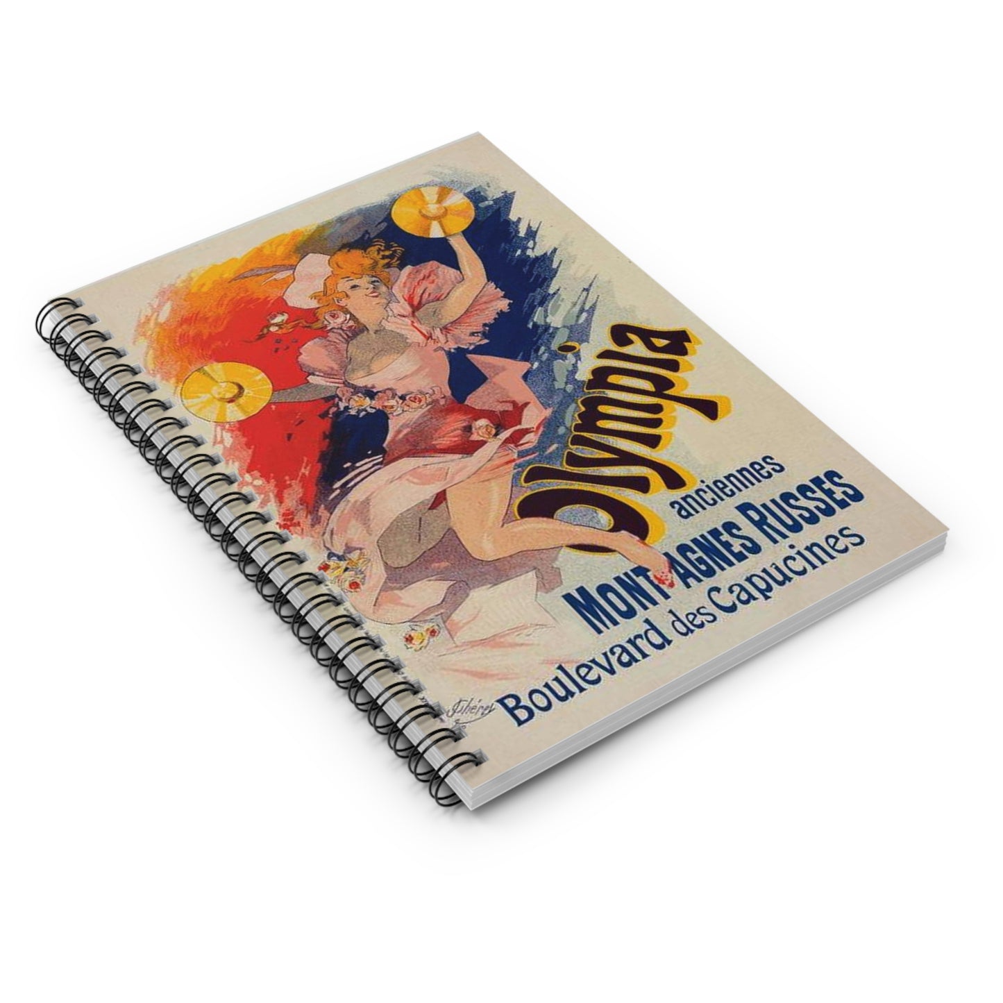 Affiche pour "Olympia". - Art nouveau public domain poster Spiral Bound Ruled Notebook with Printed Cover