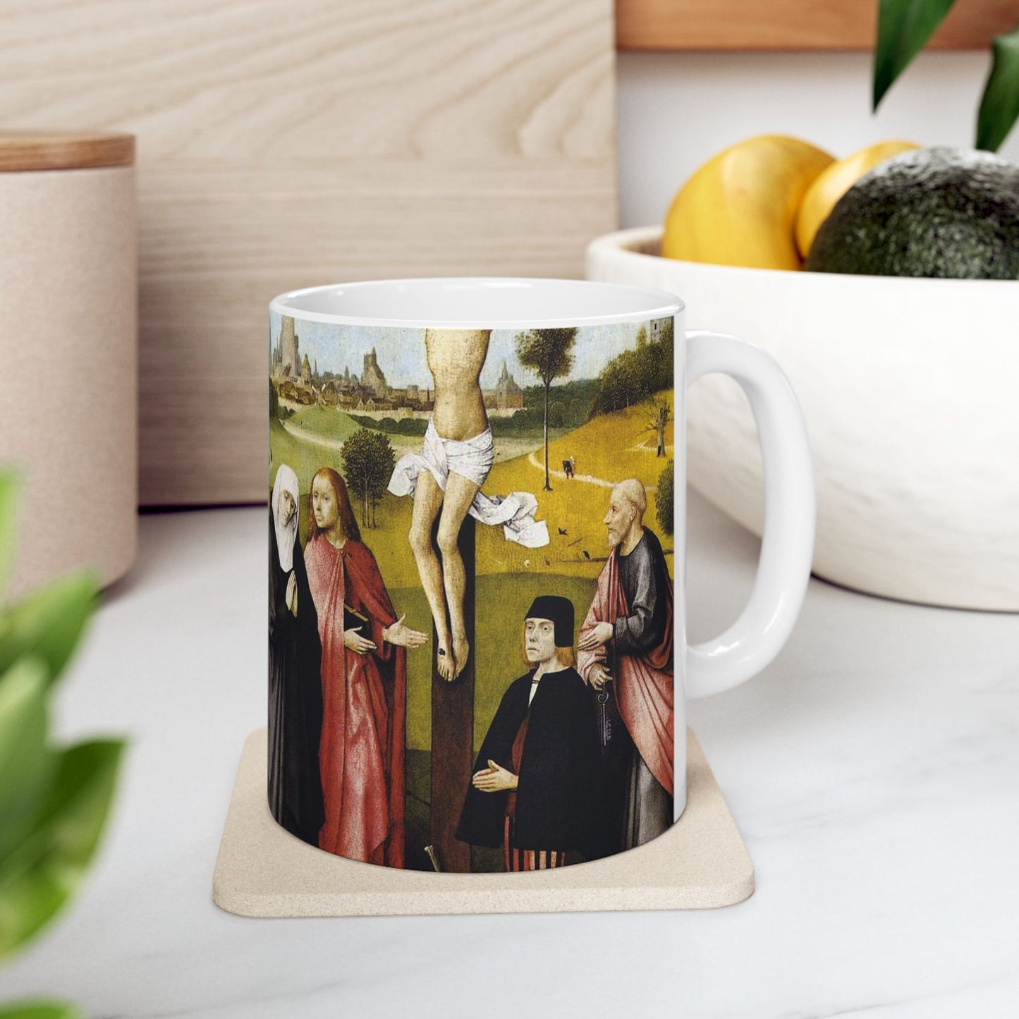 Hieronymus Bosch - CrucifixionWithADonorBosch Beautiful Novelty Ceramic Coffee Mug 11oz