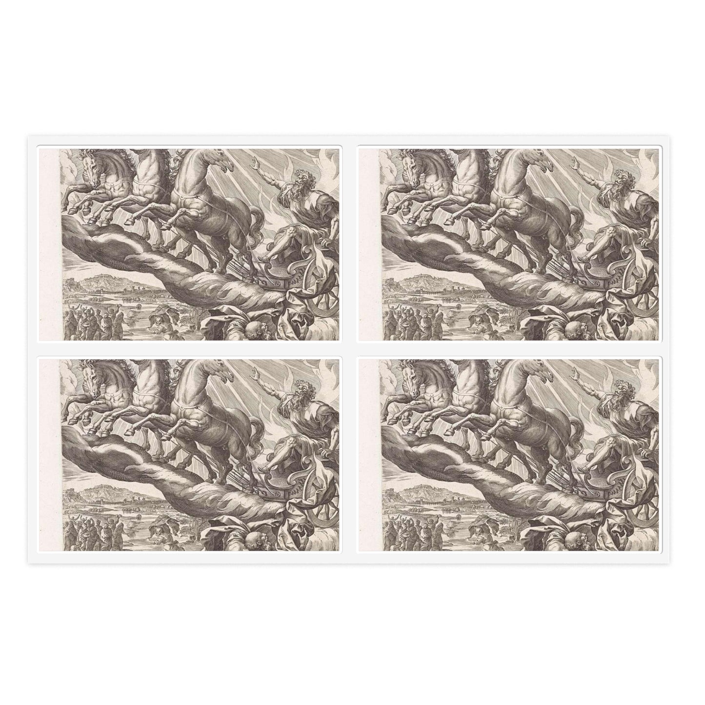 Johannes Wierix - Hemelvaart van Elia Laminated UV Protective Vinyl Stickers