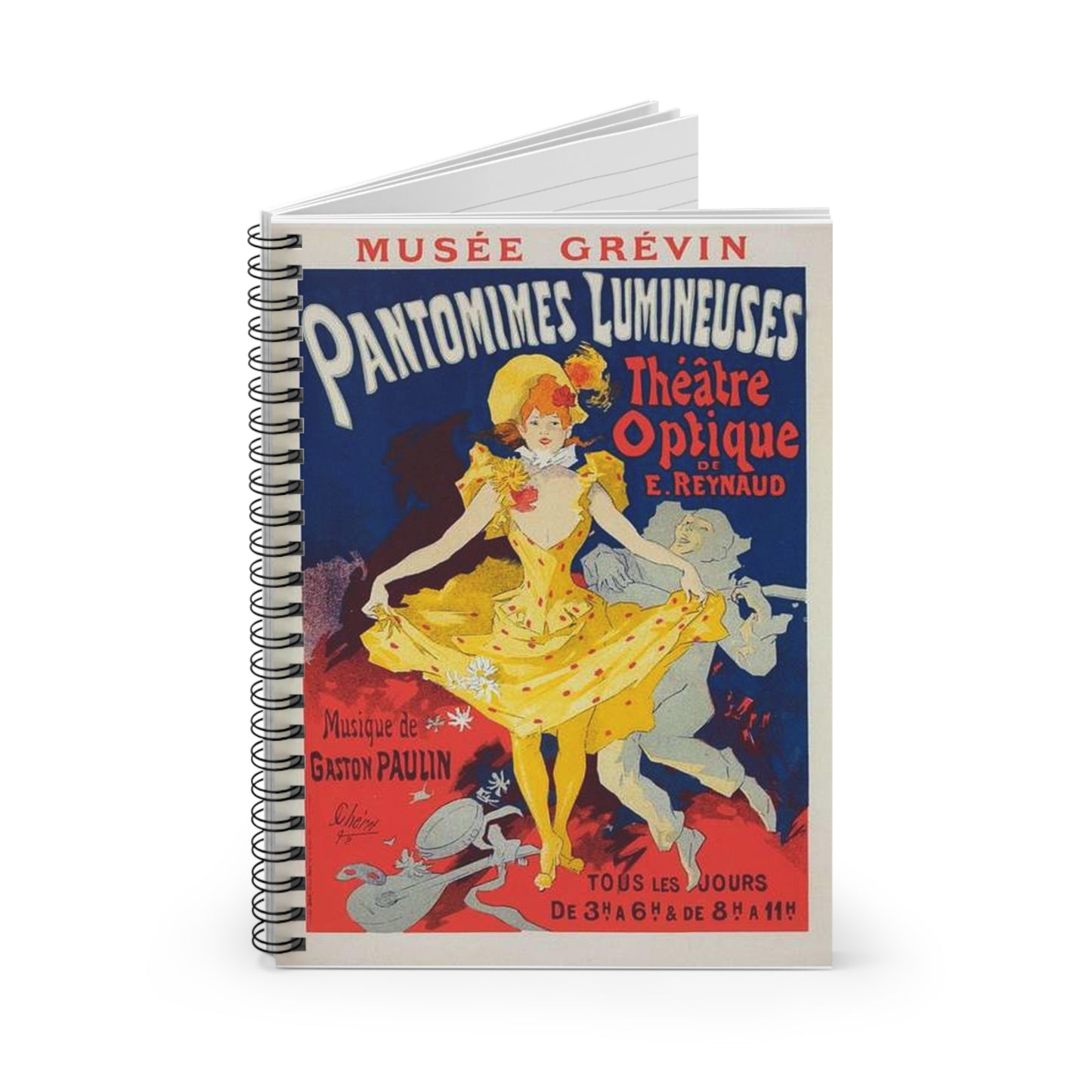 Affiche pour le Musée Grévin, "Pantomimes lumineuses". Spiral Bound Ruled Notebook with Printed Cover