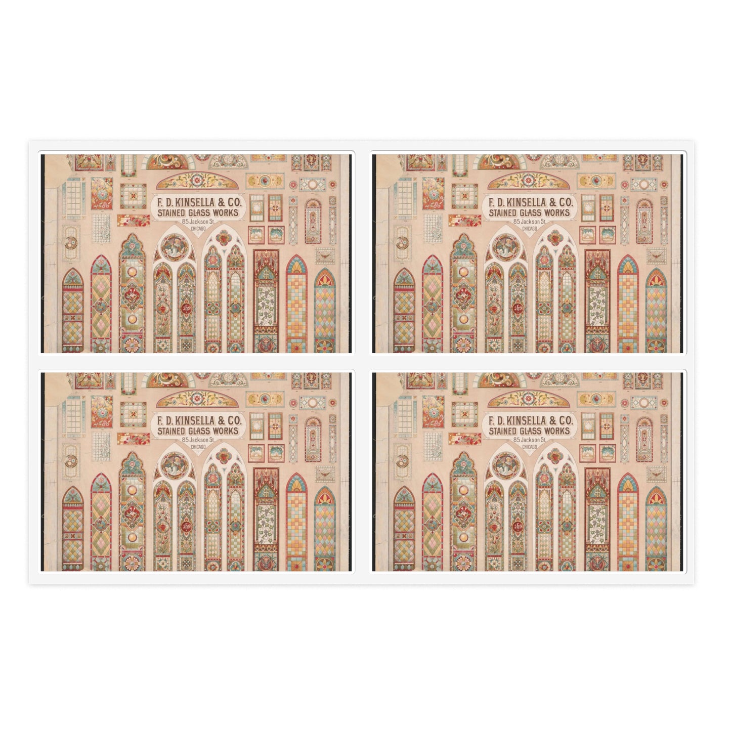 F.D. Kinsella & Co., stained glass works Laminated UV Protective Vinyl Stickers