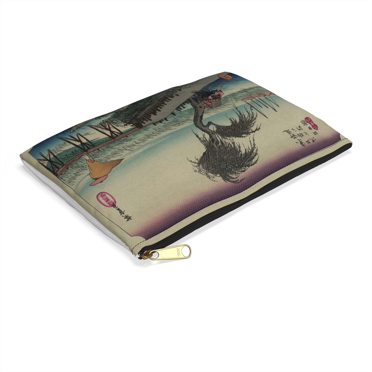 Utagawa Hiroshige - Yokkaichi, Ando Hiroshige - Ukiyo e print Large Organizer Pouch with Black Zipper