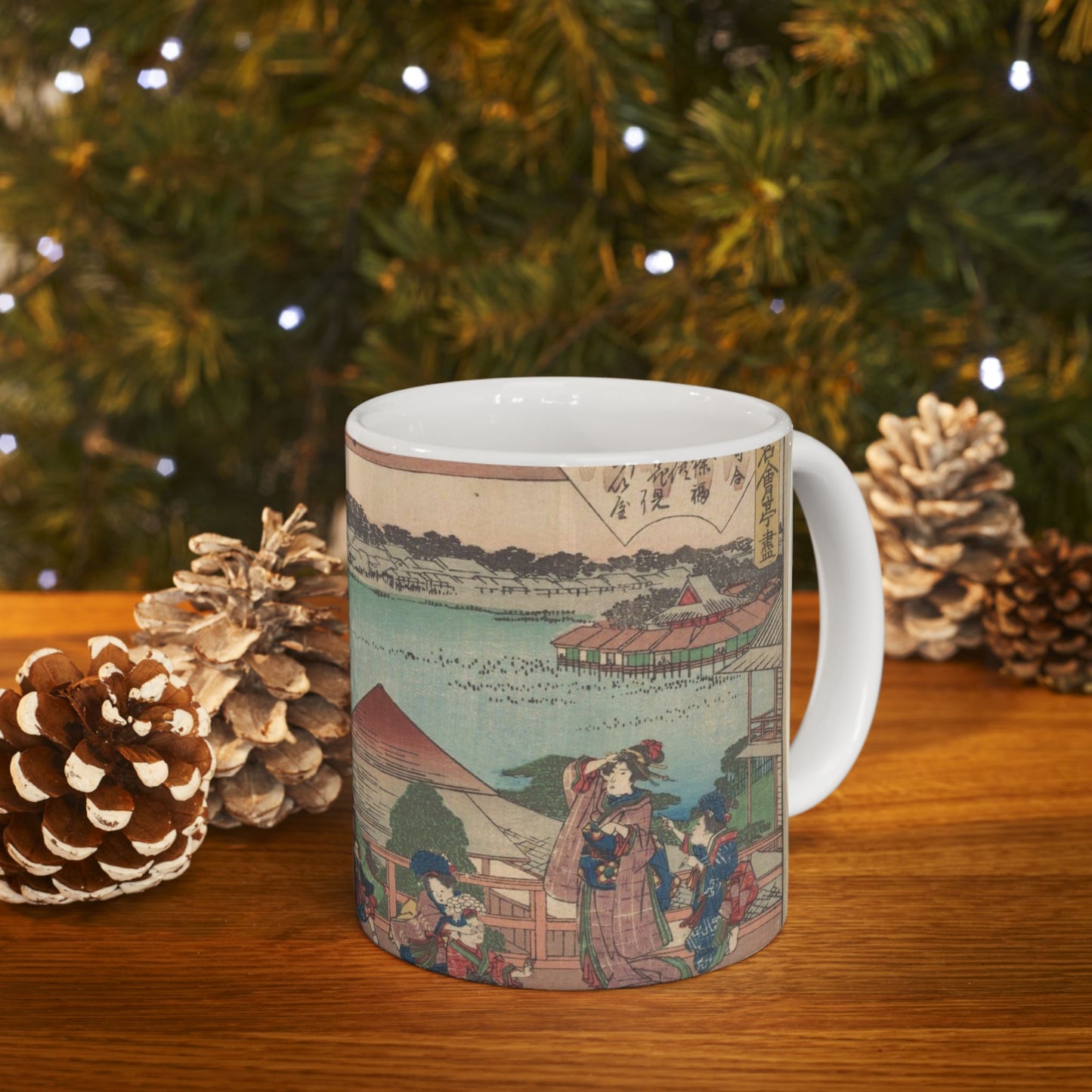 江戸高名会亭尽 池之端 蓬莱亭 青楼花見の休み - Public domain dedication. Metropolitan Museum of Art image. Beautiful Novelty Ceramic Coffee Mug 11oz