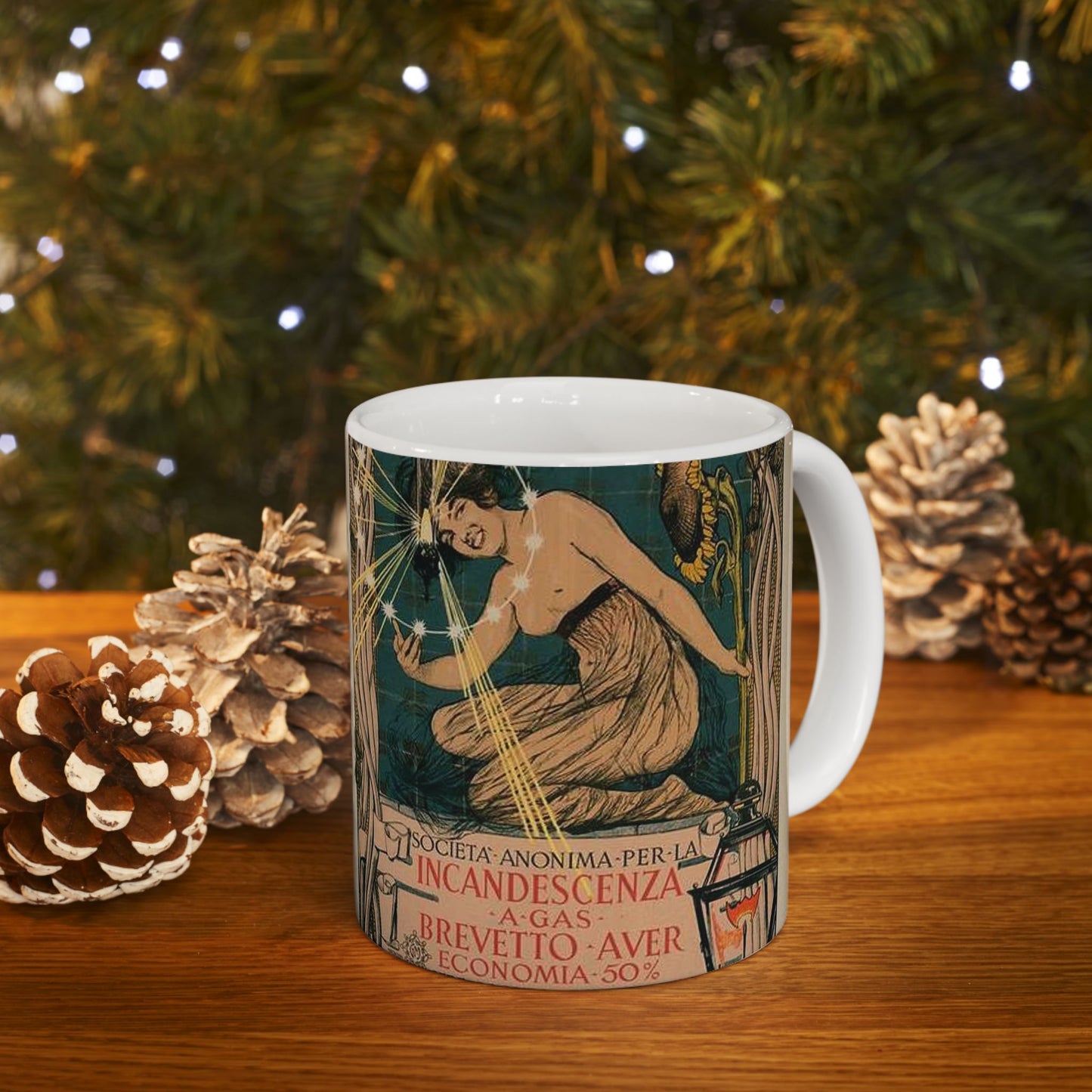 Affiche italienne pour l' "Incandescence par le Gaz, Système Auer" Beautiful Novelty Ceramic Coffee Mug 11oz
