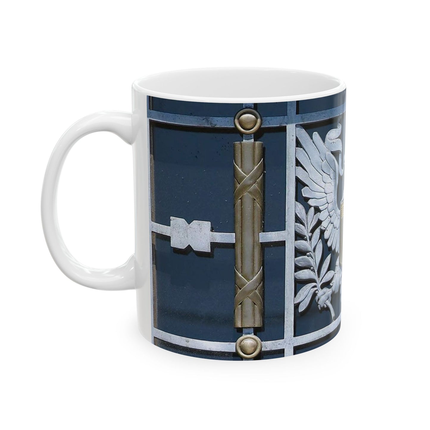 Door detail, Robert J. Nealon Federal Building and U.S. Courthouse, Scranton, Pennsylvania Beautiful Novelty Ceramic Coffee Mug 11oz
