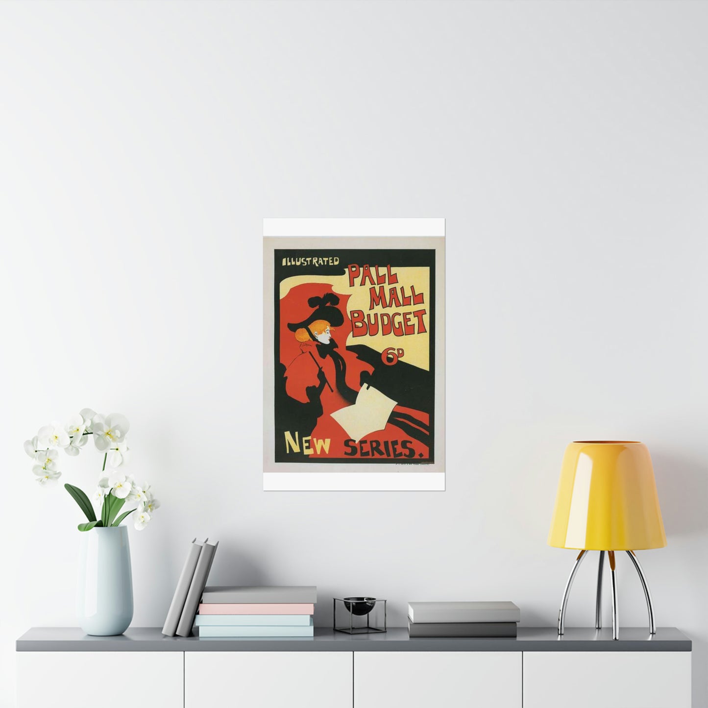 Affiche anglaise pour la revue hebdomadaire "Illustrated Pall Mall Budget". High Quality Matte Wall Art Poster for Home, Office, Classroom