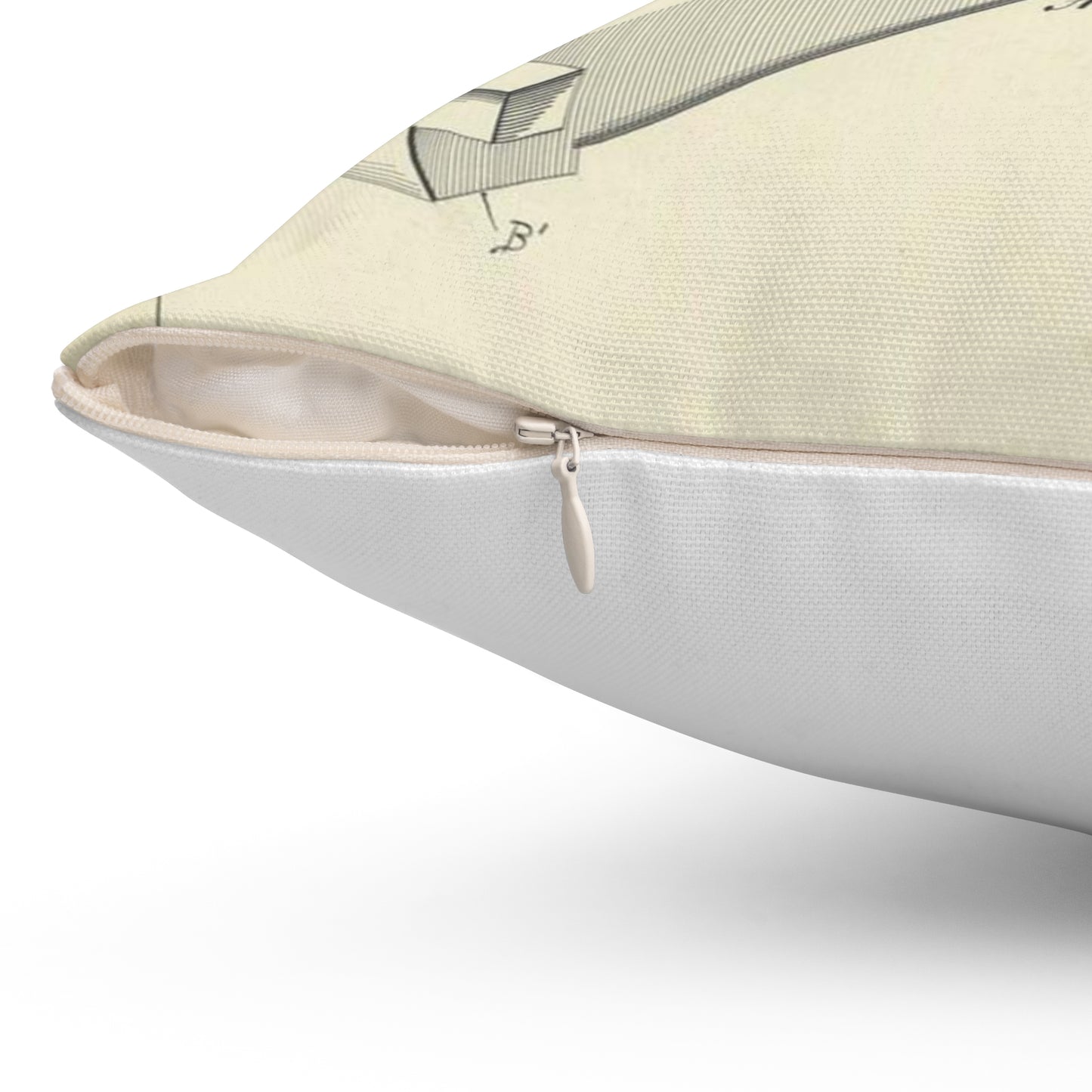 Patent drawing - for S. Boone's Ironing Board Public domain image Decorative Accent Square Pillow