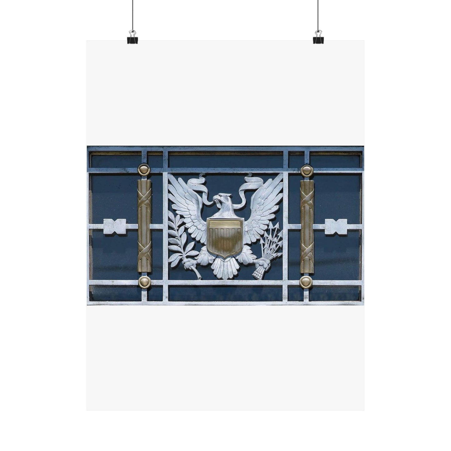 Door detail, Robert J. Nealon Federal Building and U.S. Courthouse, Scranton, Pennsylvania High Quality Matte Wall Art Poster for Home, Office, Classroom