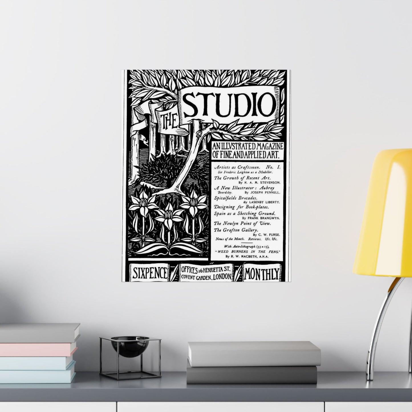 Aubrey Beardsley - Thestudiomagazinefirstcover High Quality Matte Wall Art Poster for Home, Office, Classroom