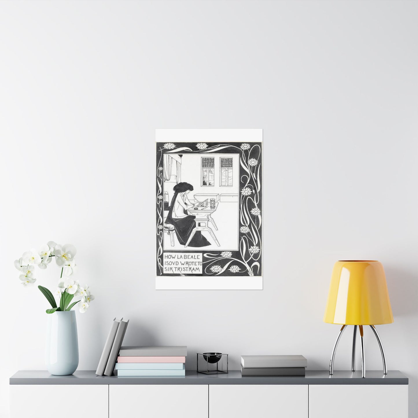 How la Beale Isoud wrote to Sir Tristram High Quality Matte Wall Art Poster for Home, Office, Classroom