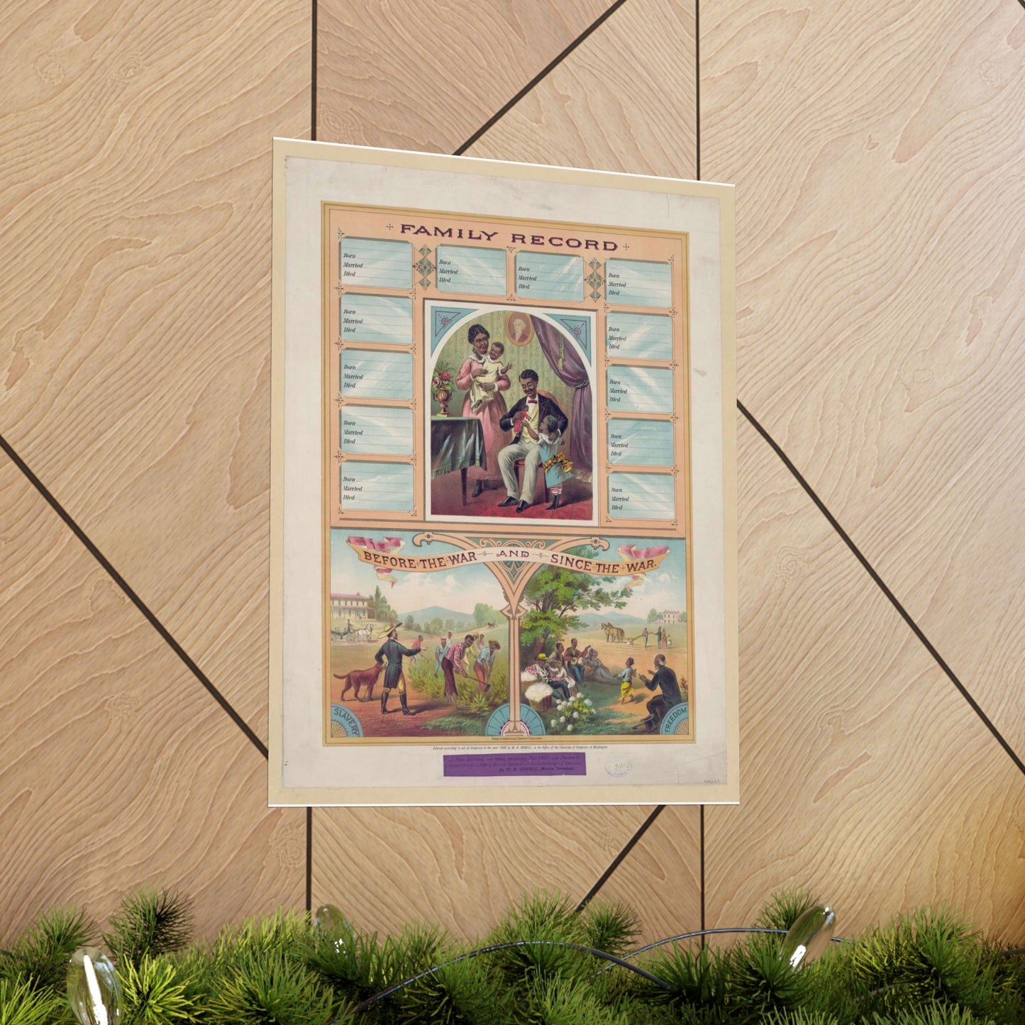 Family record. Before the war and since the war / Krebs Lithographing Company, Cincinnati. High Quality Matte Wall Art Poster for Home, Office, Classroom
